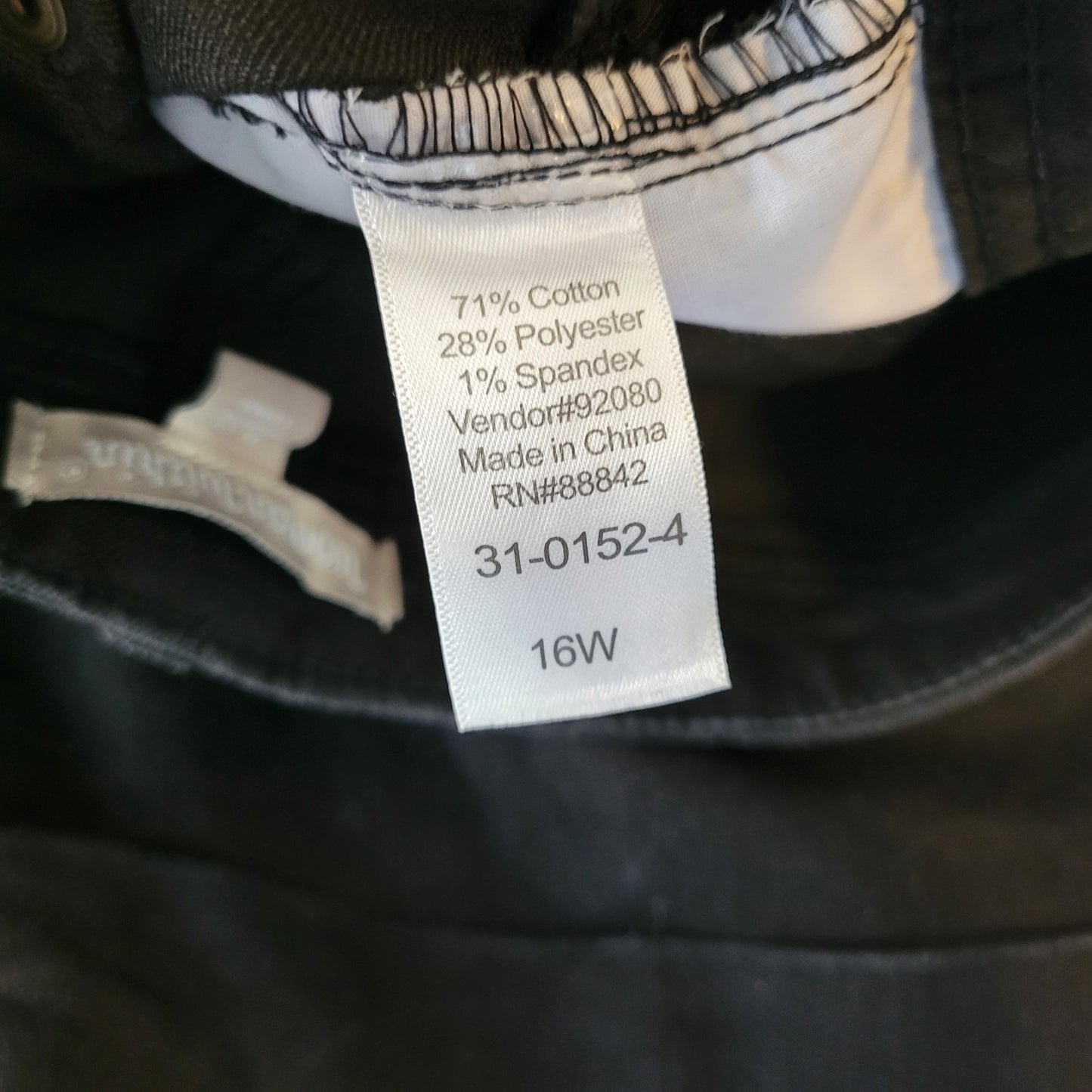 Woman Within Womens Shorts 16W Plus Black Denim Zip Fly Cuffed Casual Comfy