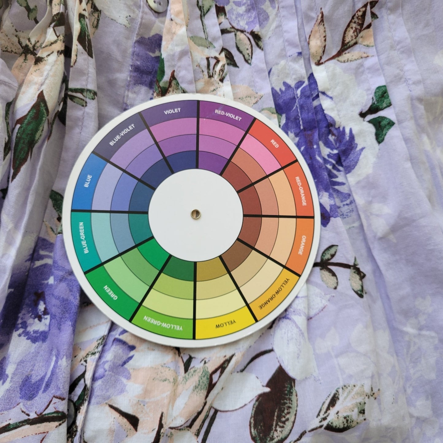 Roamans Womens Top 16W Plus Long Sleeve Lavender Blue Floral Cotton Pintucked