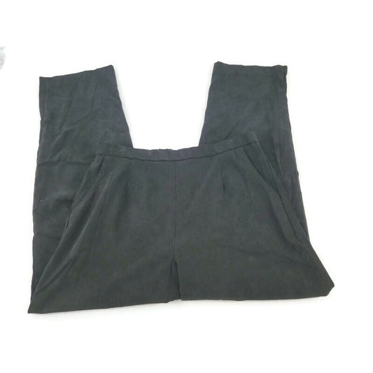 Briggs New York Womens Pants 18W Plus Dress Pull On Straight Leg Black Velour