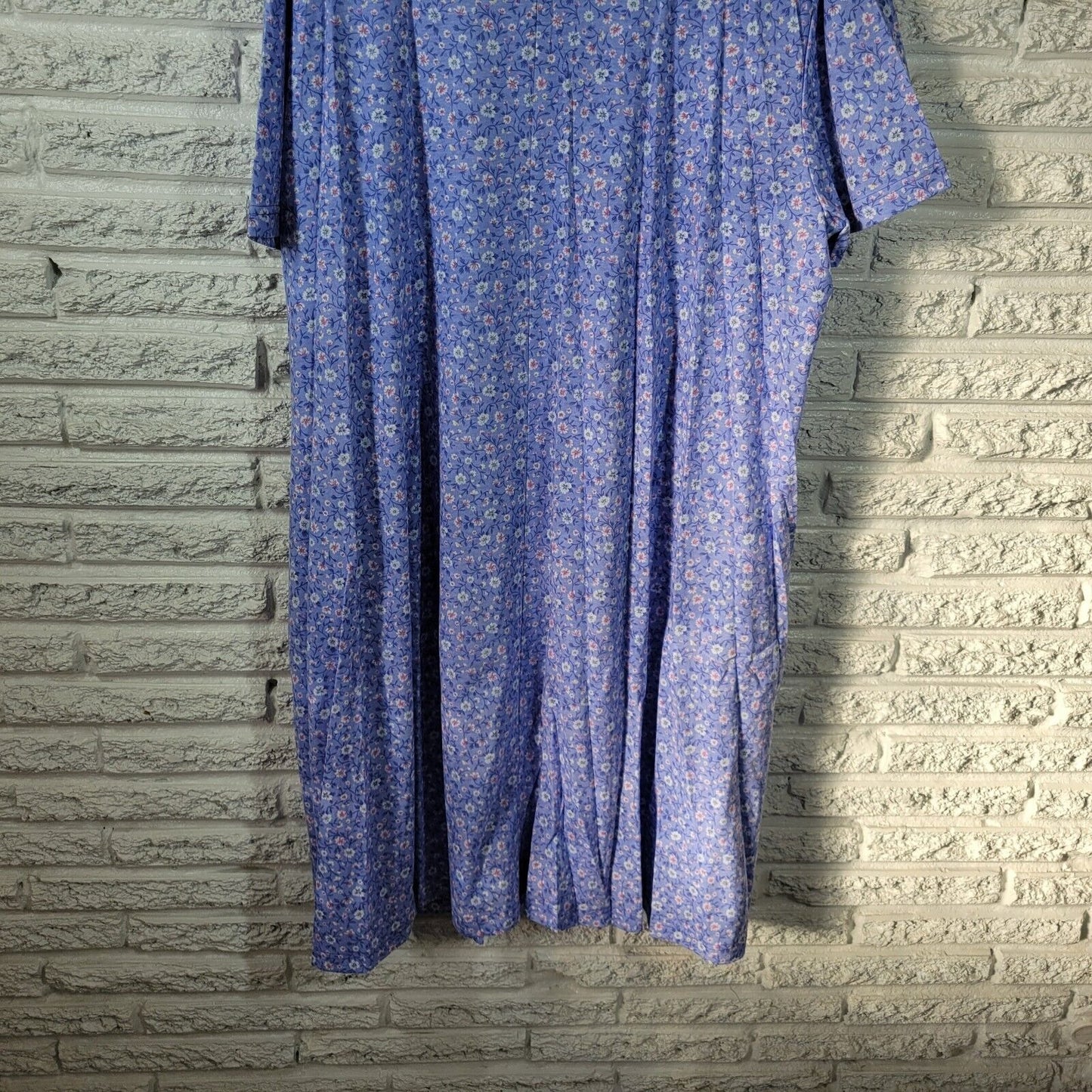 Vintage Periphery Womens Dress 3X Short Sleeve Pockets Blue Floral Lightweight