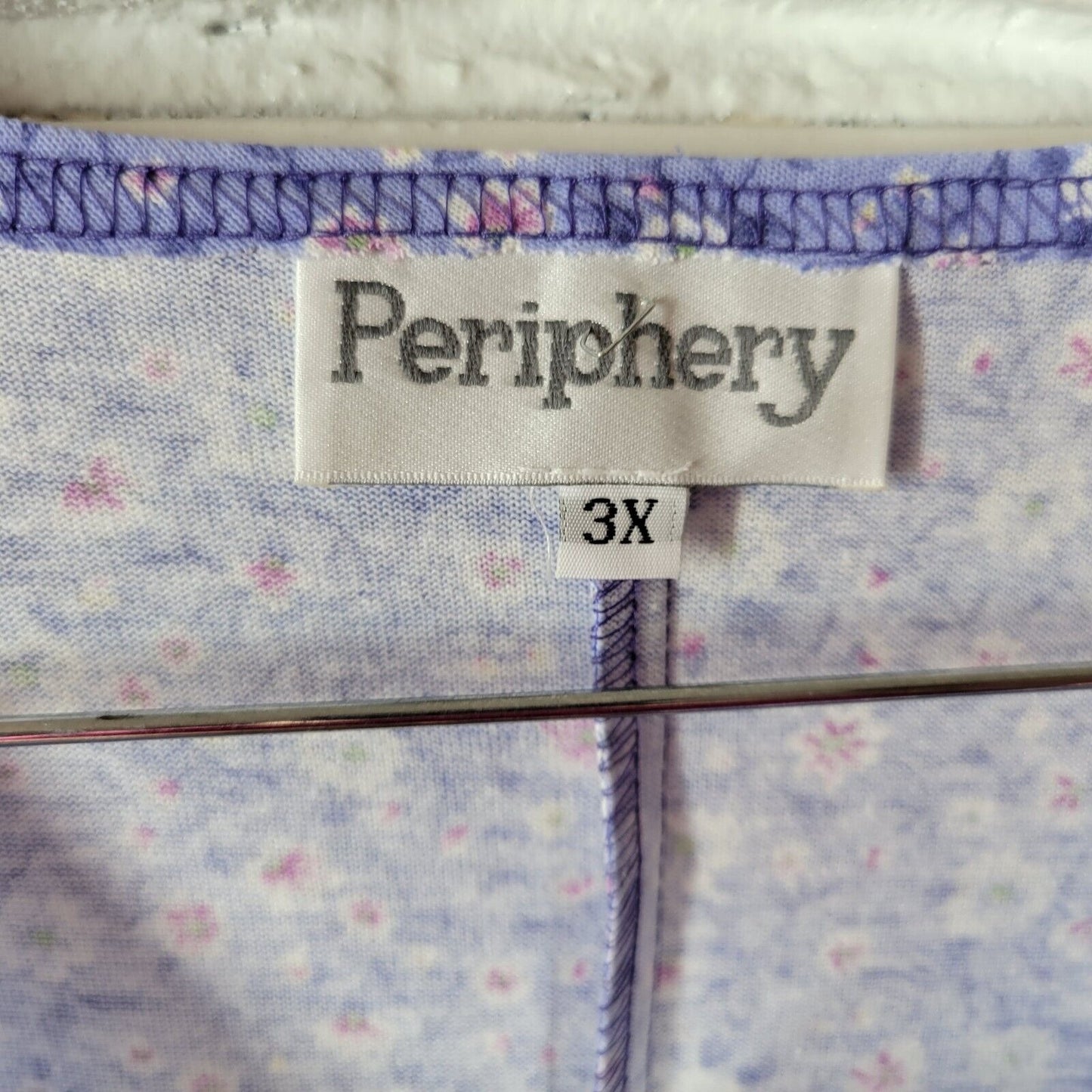 Vintage Periphery Womens Dress 3X Short Sleeve Pockets Blue Floral Lightweight