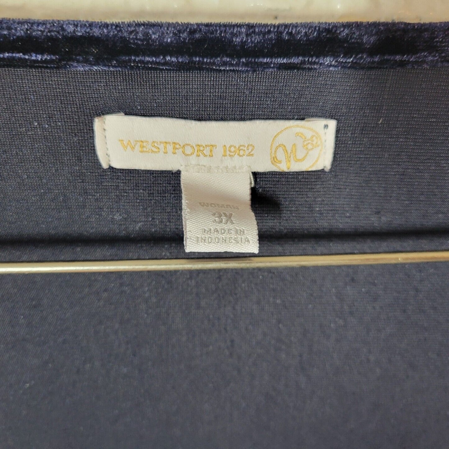 Westport 1962 Womens Dress 3X Plus Short Sleeve Blue Poly Blend Velour Office