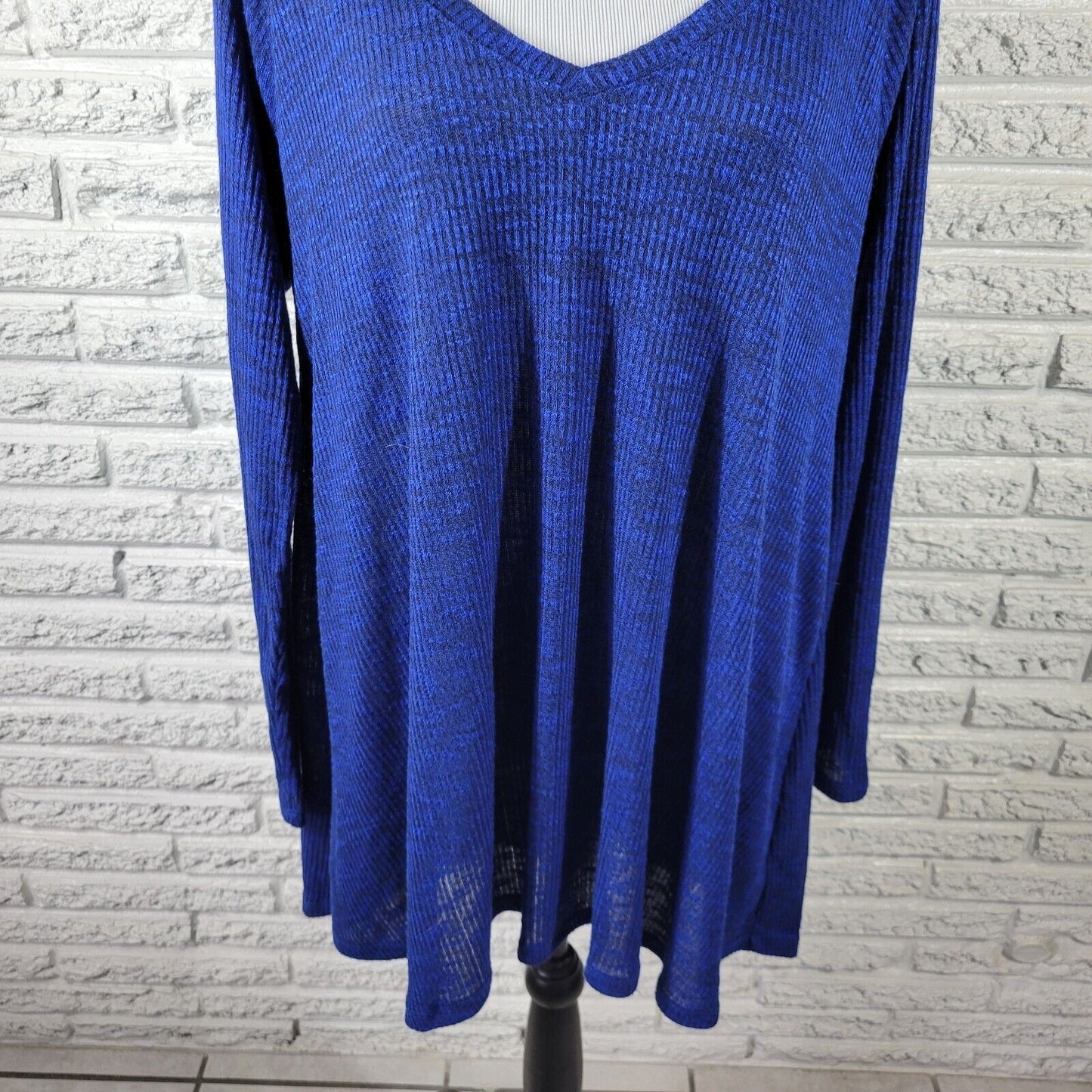 Ana Women Sweater Extra Large XL Long Sleeve Tunic Blue Lightweight Casual Sheer