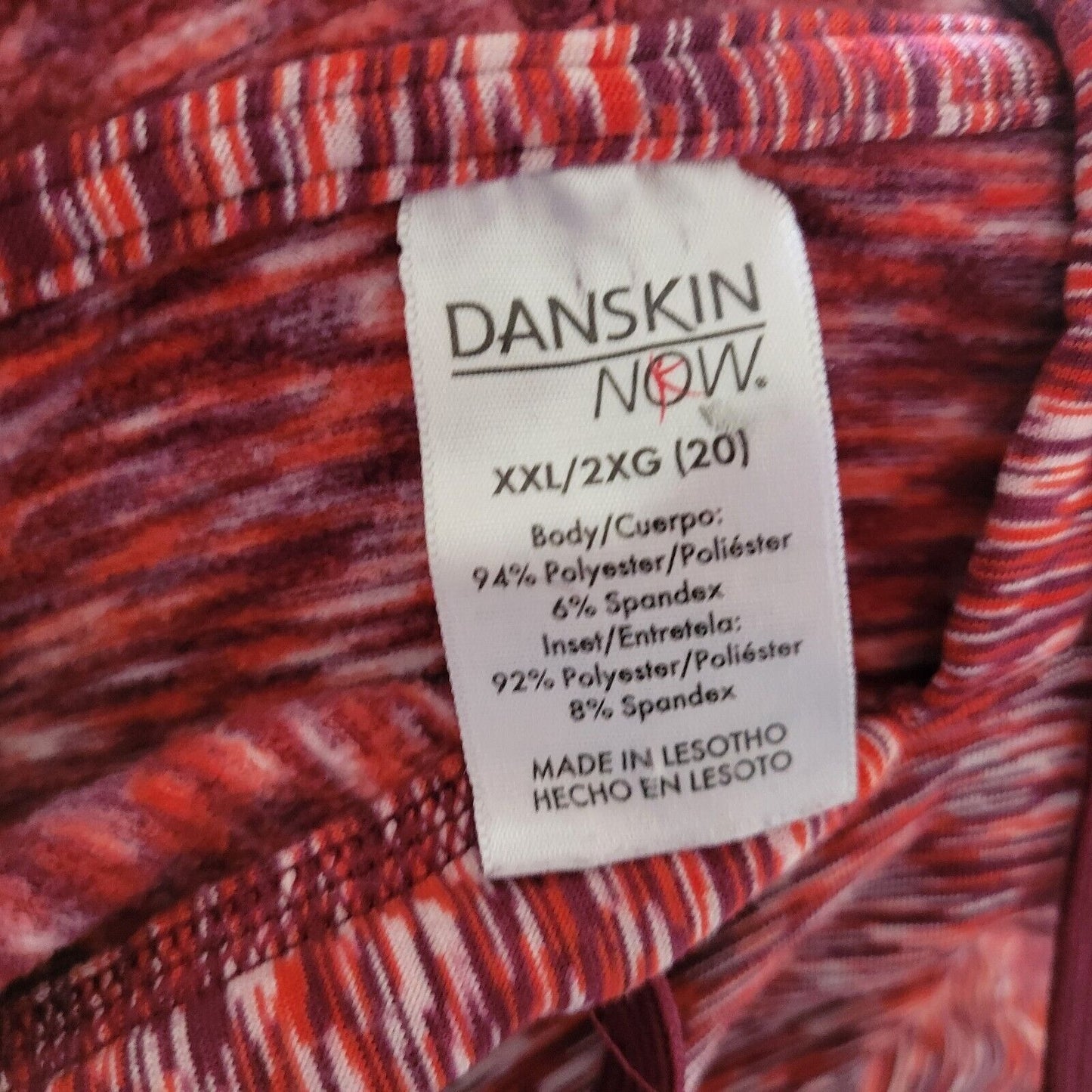 Danskin Now Women Top XXL 20 Plus Hoodie Knit Burgundy Heather Lightweight
