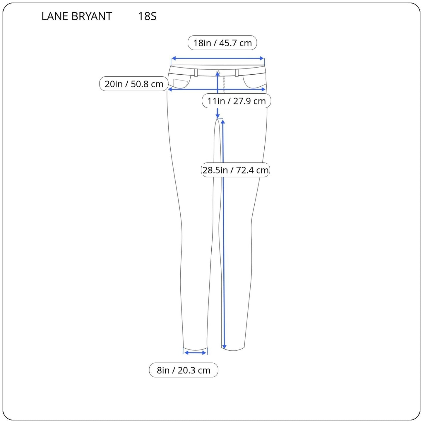 Lane Bryant Womens Jeans 18S 18P Petite Flex Magic Waistband Dark Blue Zip Fly