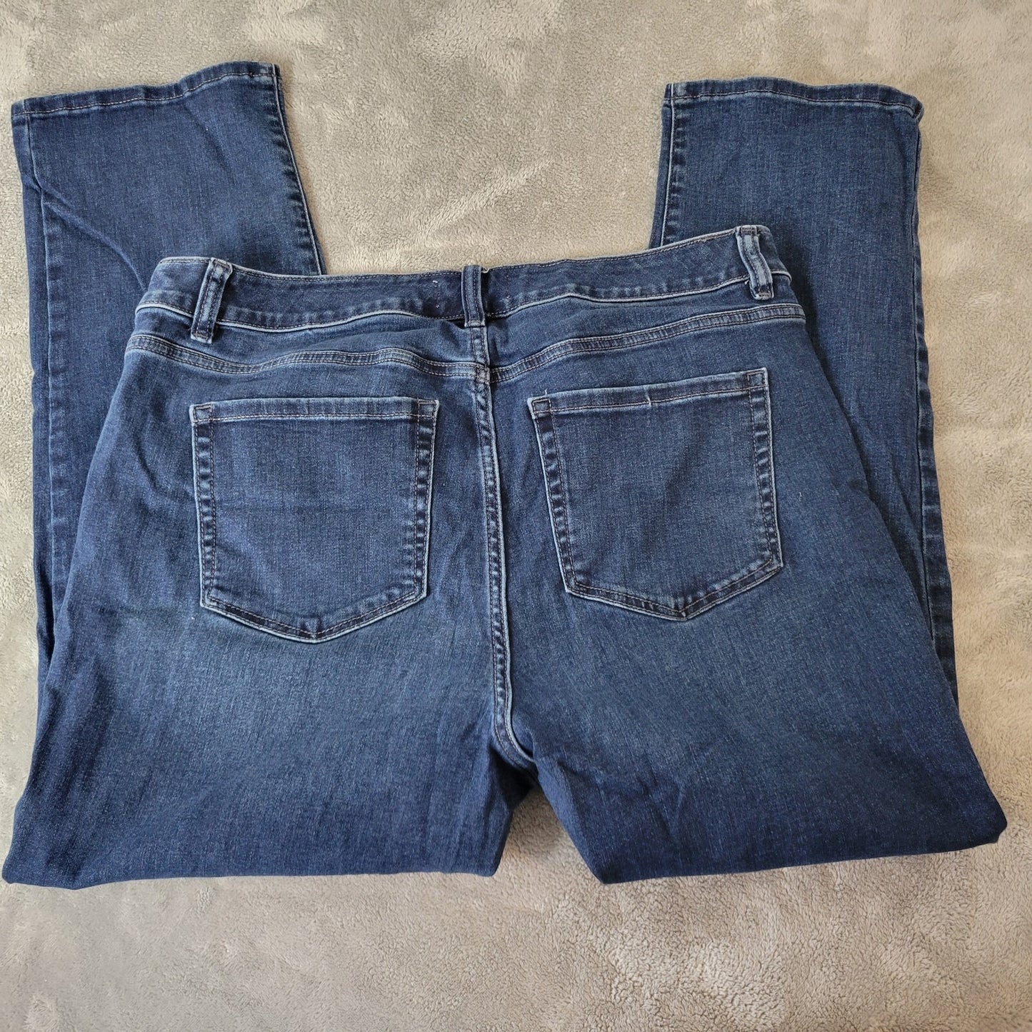 Lane Bryant Womens Jeans 18S 18P Petite Flex Magic Waistband Dark Blue Zip Fly