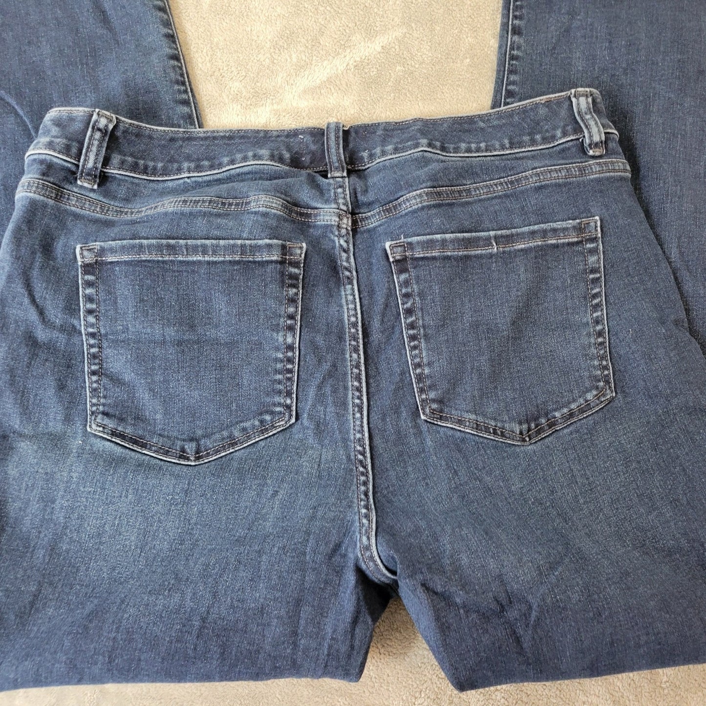 Lane Bryant Womens Jeans 18S 18P Petite Flex Magic Waistband Dark Blue Zip Fly