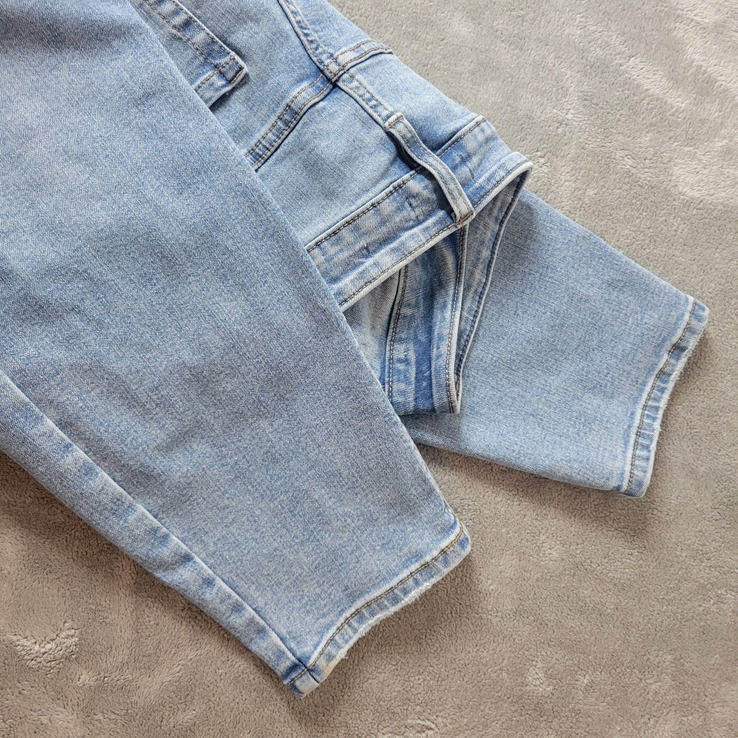 Ava Viv Women Jeans 22 Plus Skinny High Rise Distressed Blue Denim Zip Fly Comfy