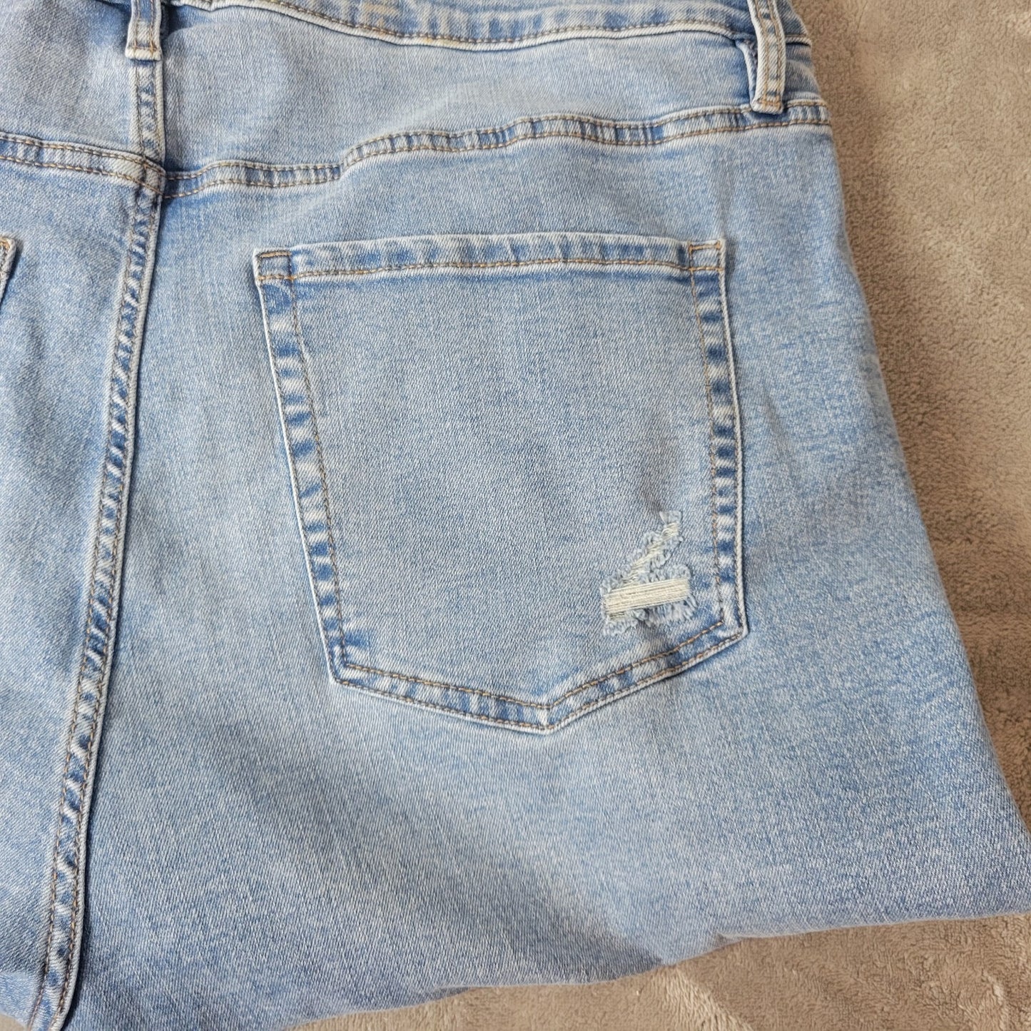 Ava Viv Women Jeans 22 Plus Skinny High Rise Distressed Blue Denim Zip Fly Comfy