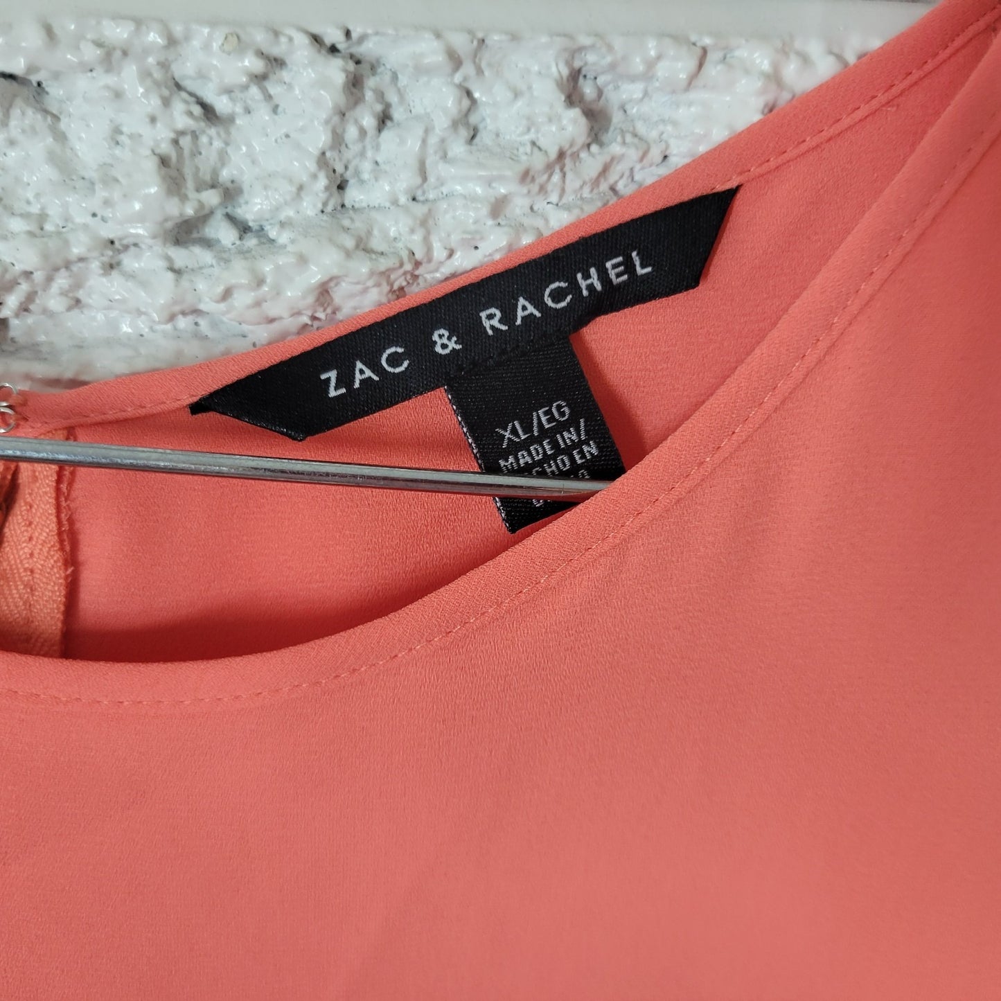 Zac Rachel Womens Top Extra Large Sleeveless Pink Zip Layered Split Back Office