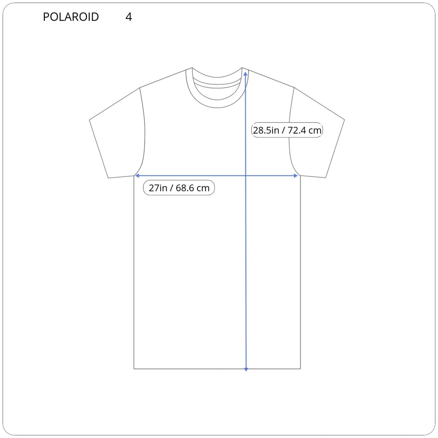 Polaroid Unisex Top 4 Plus Tee Short Sleeve Instant Cotton Blend Black Crew