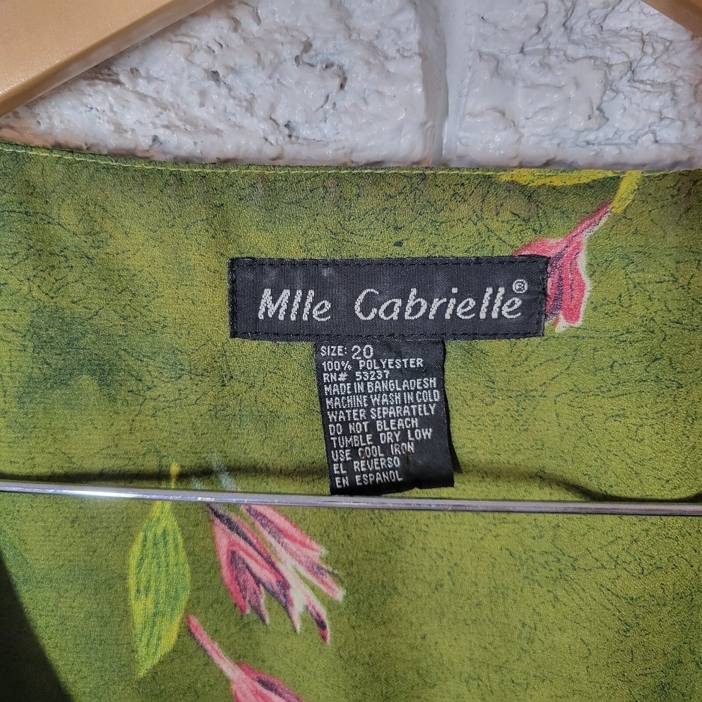 Mlle Gabrielle Womens Dress 20 Plus Short Sleeve Green Floral Polyester Lined