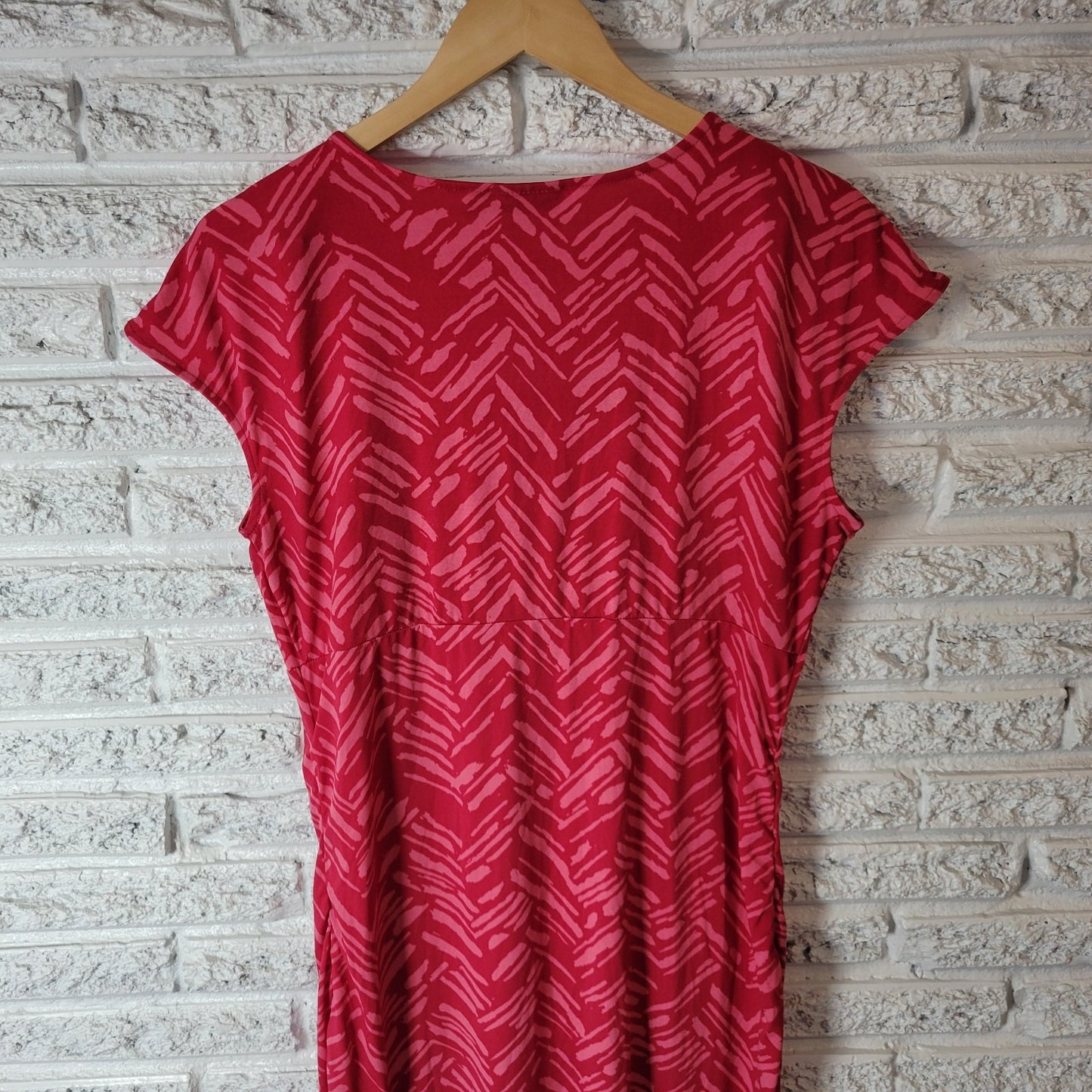 Apt 9 Womens Dress XL Sleeveless Pink Watercolor Poly Blend Keyhole Casual Comfy