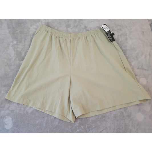 Jeno Neuman Womens Shorts 3XP Plus Petite Pull On Walking Green Pockets New