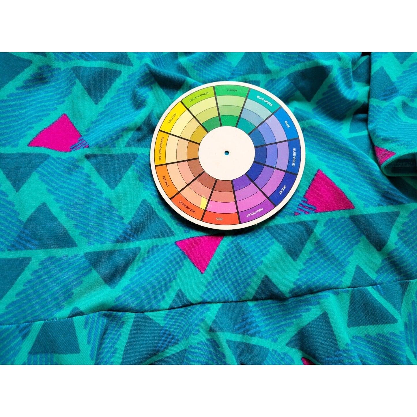 Lularoe Womens Dress 3XL Plus Fit Flare Short Sleeve Blue Geometric Poly Blend
