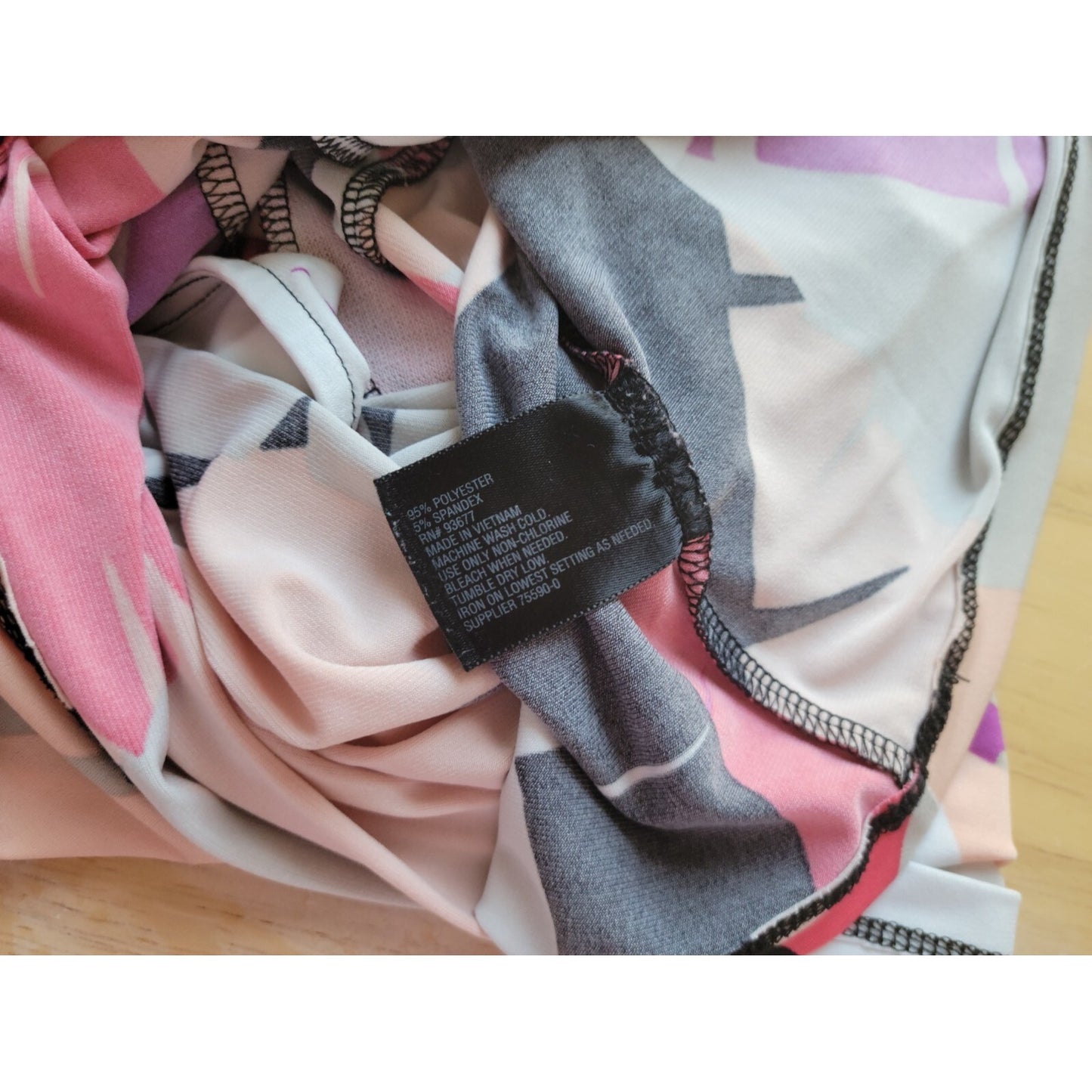 Worthington 0X Plus Size Top Pink Geometric Pleated Short Sleeve Stretch GEO336E