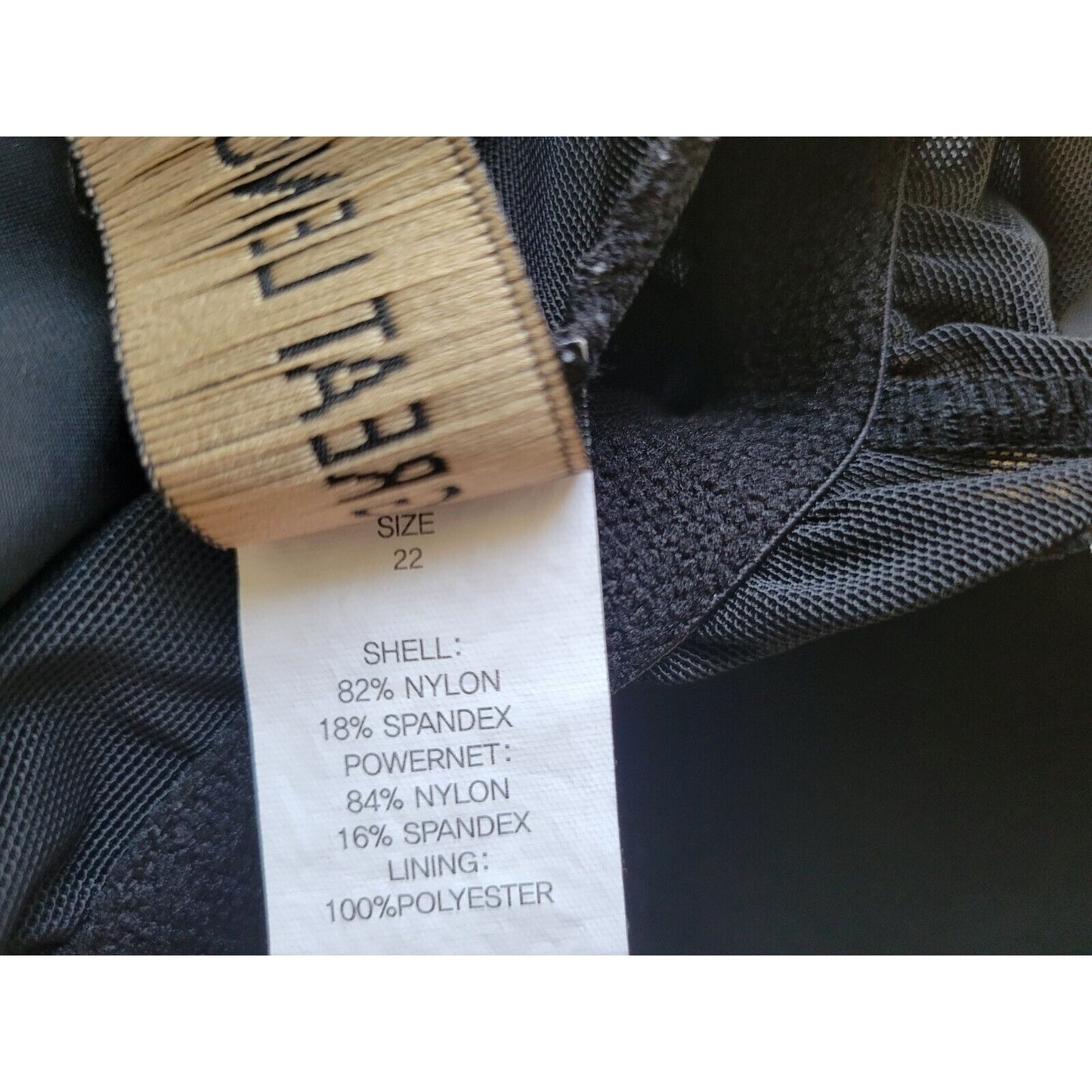 Great Lengths Womens Swimsuit 22 One Piece Skirted Black Adjustable Spaghetti