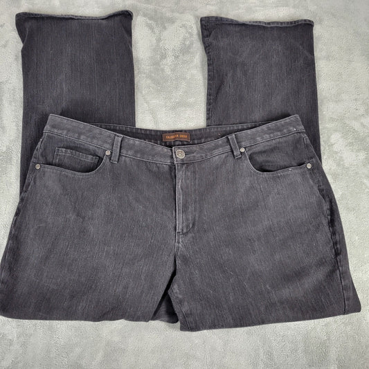Coldwater Creek Womens Jeans 18 Plus Boot Cut Black Denim Zip Fly Comfy Stretchy