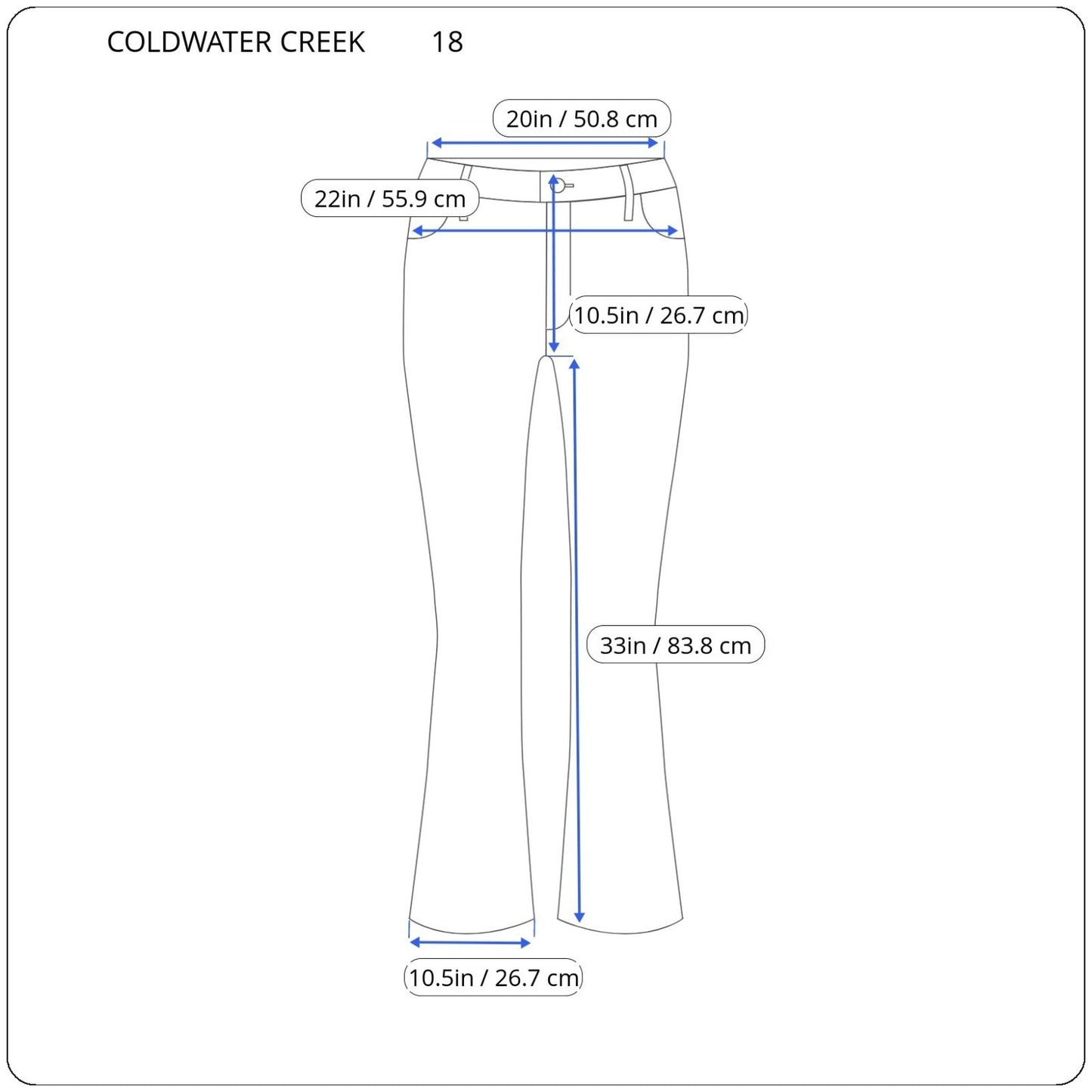 Coldwater Creek Womens Jeans 18 Plus Boot Cut Black Denim Zip Fly Comfy Stretchy