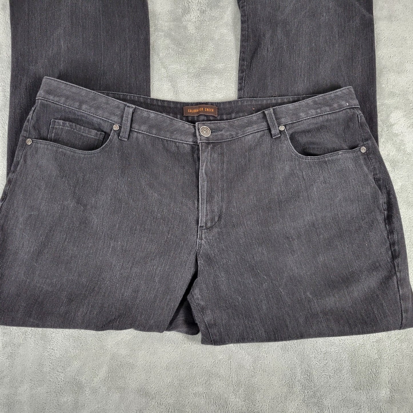 Coldwater Creek Womens Jeans 18 Plus Boot Cut Black Denim Zip Fly Comfy Stretchy