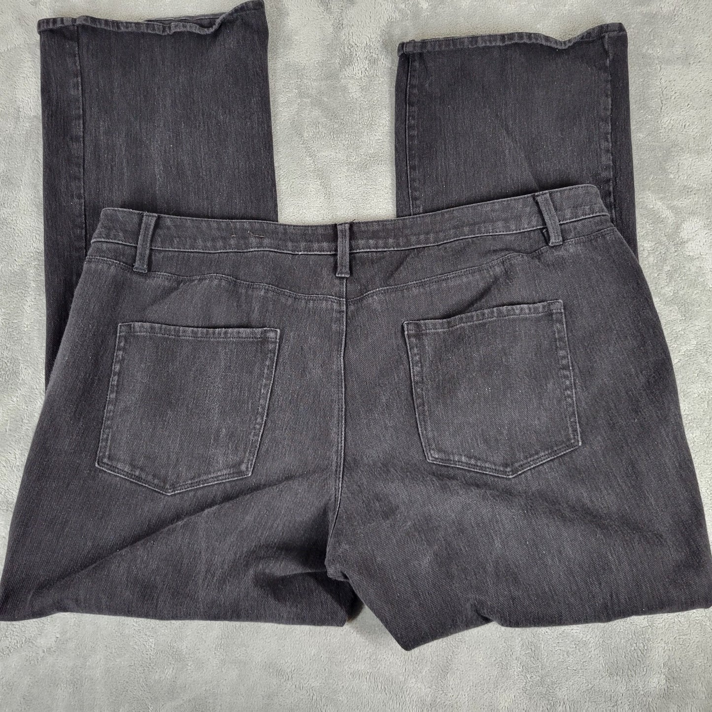 Coldwater Creek Womens Jeans 18 Plus Boot Cut Black Denim Zip Fly Comfy Stretchy