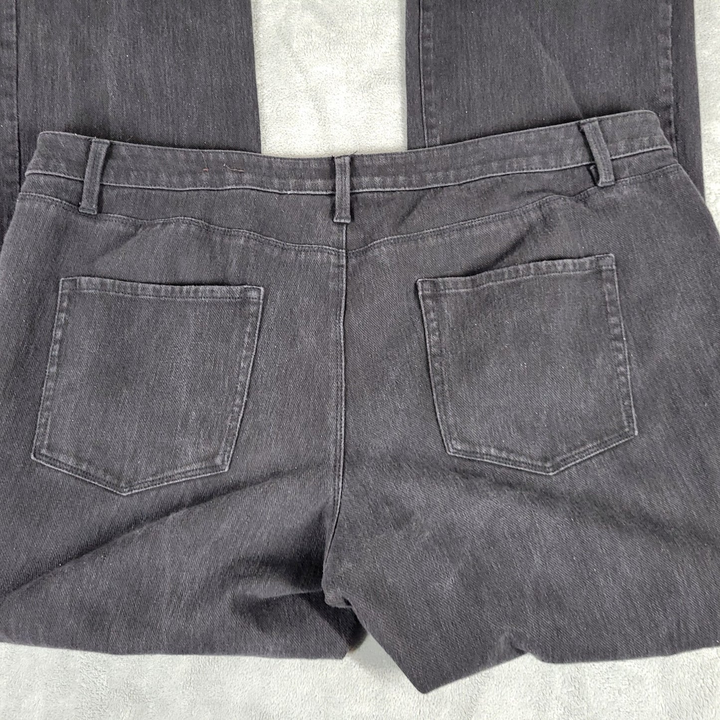 Coldwater Creek Womens Jeans 18 Plus Boot Cut Black Denim Zip Fly Comfy Stretchy