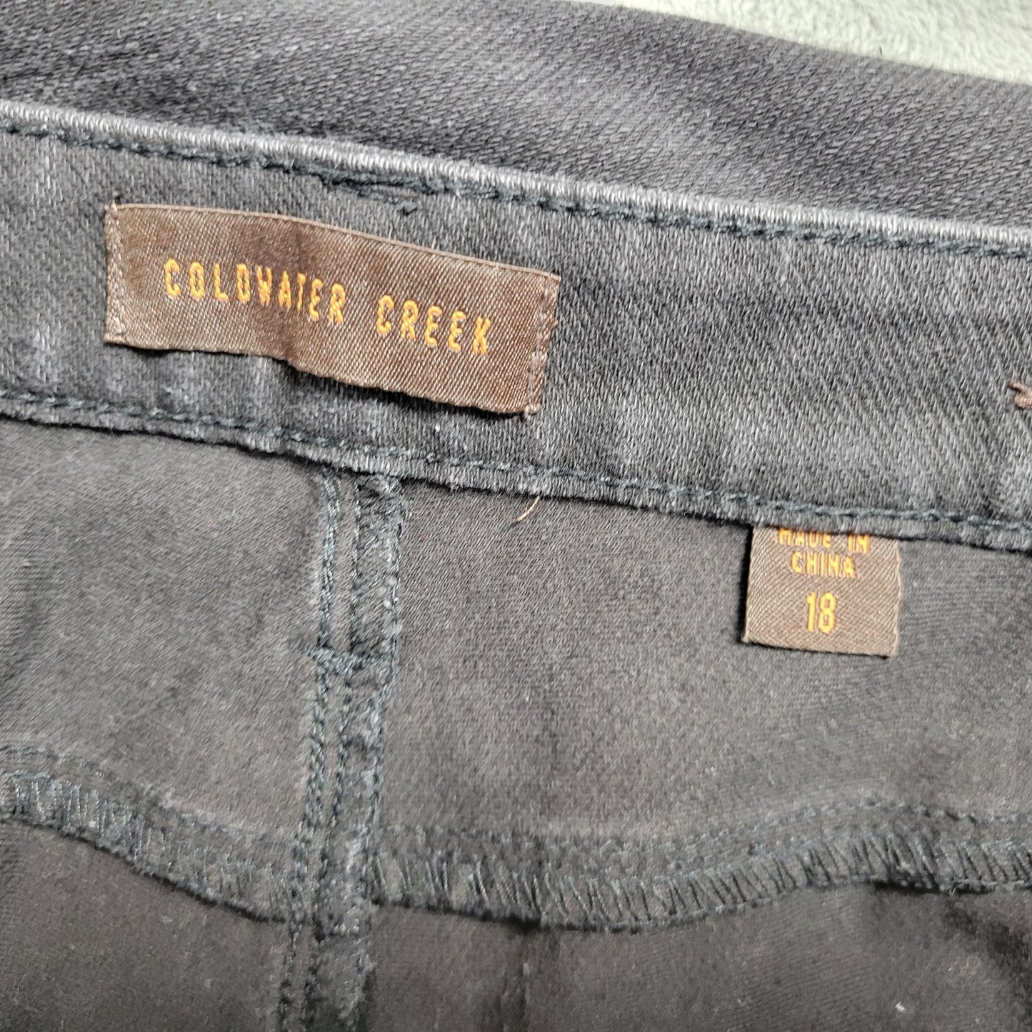 Coldwater Creek Womens Jeans 18 Plus Boot Cut Black Denim Zip Fly Comfy Stretchy