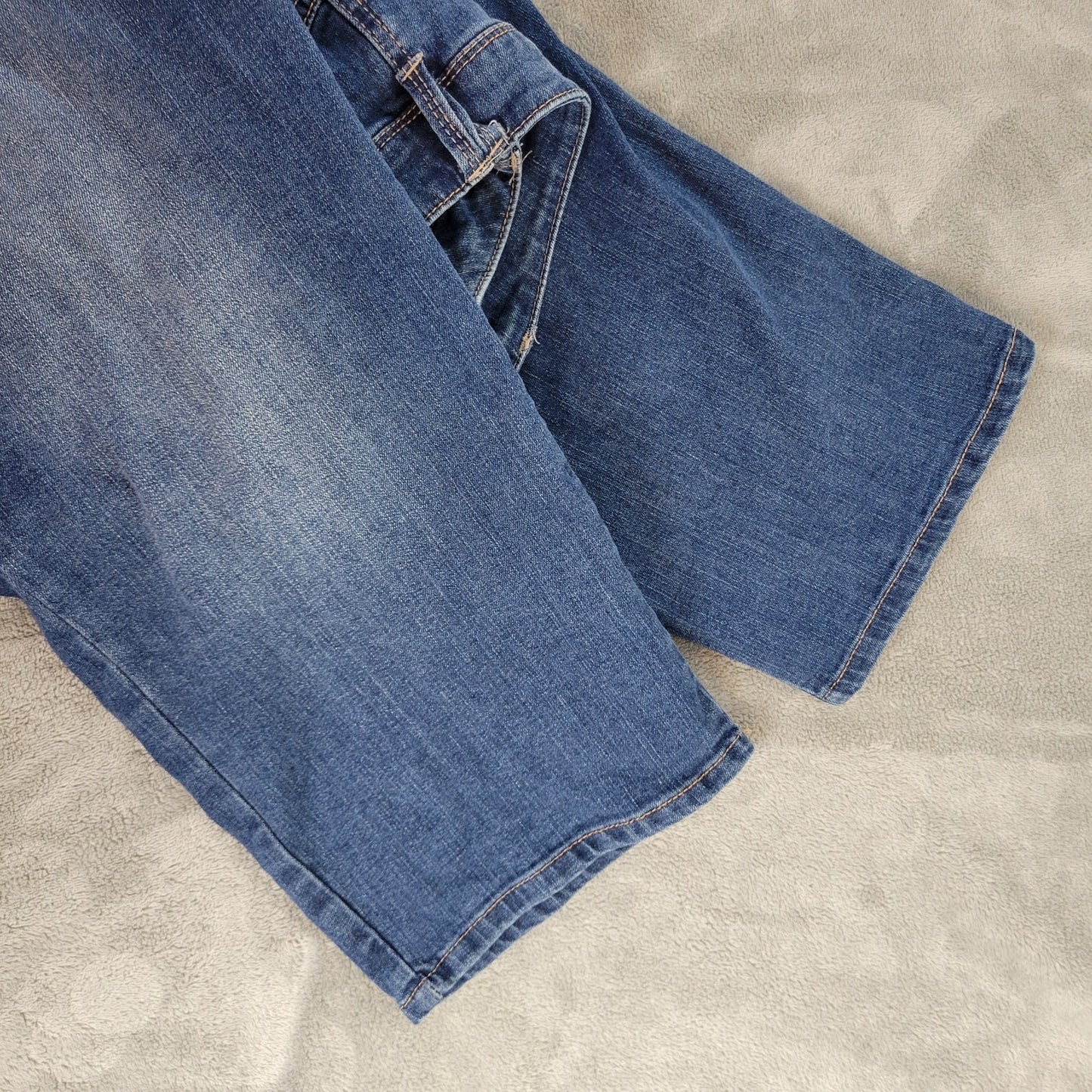 Avenue Womens Jeans 20 Plus Capri Dark Blue Denim Wash Zip Fly Comfy Stretchy