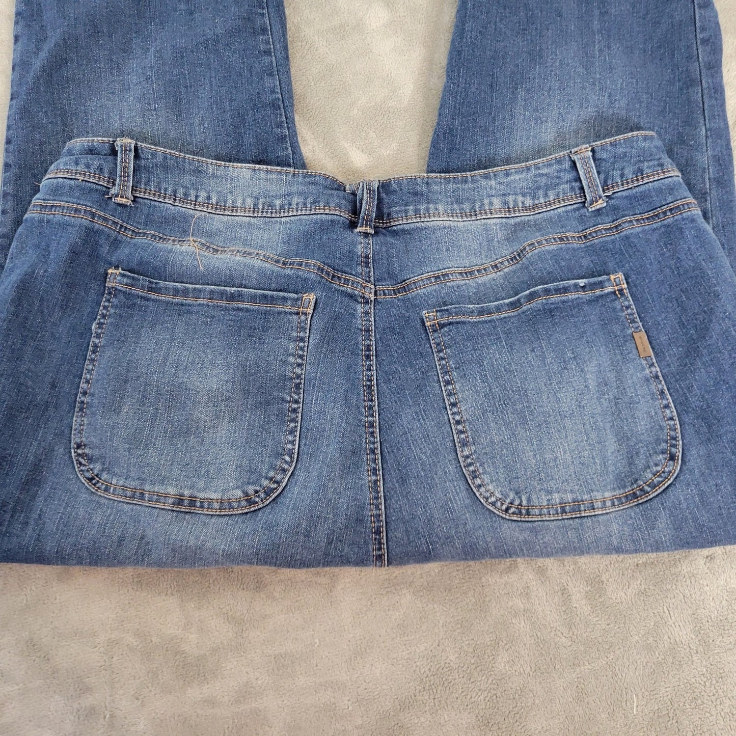 Avenue Womens Jeans 20 Plus Capri Dark Blue Denim Wash Zip Fly Comfy Stretchy