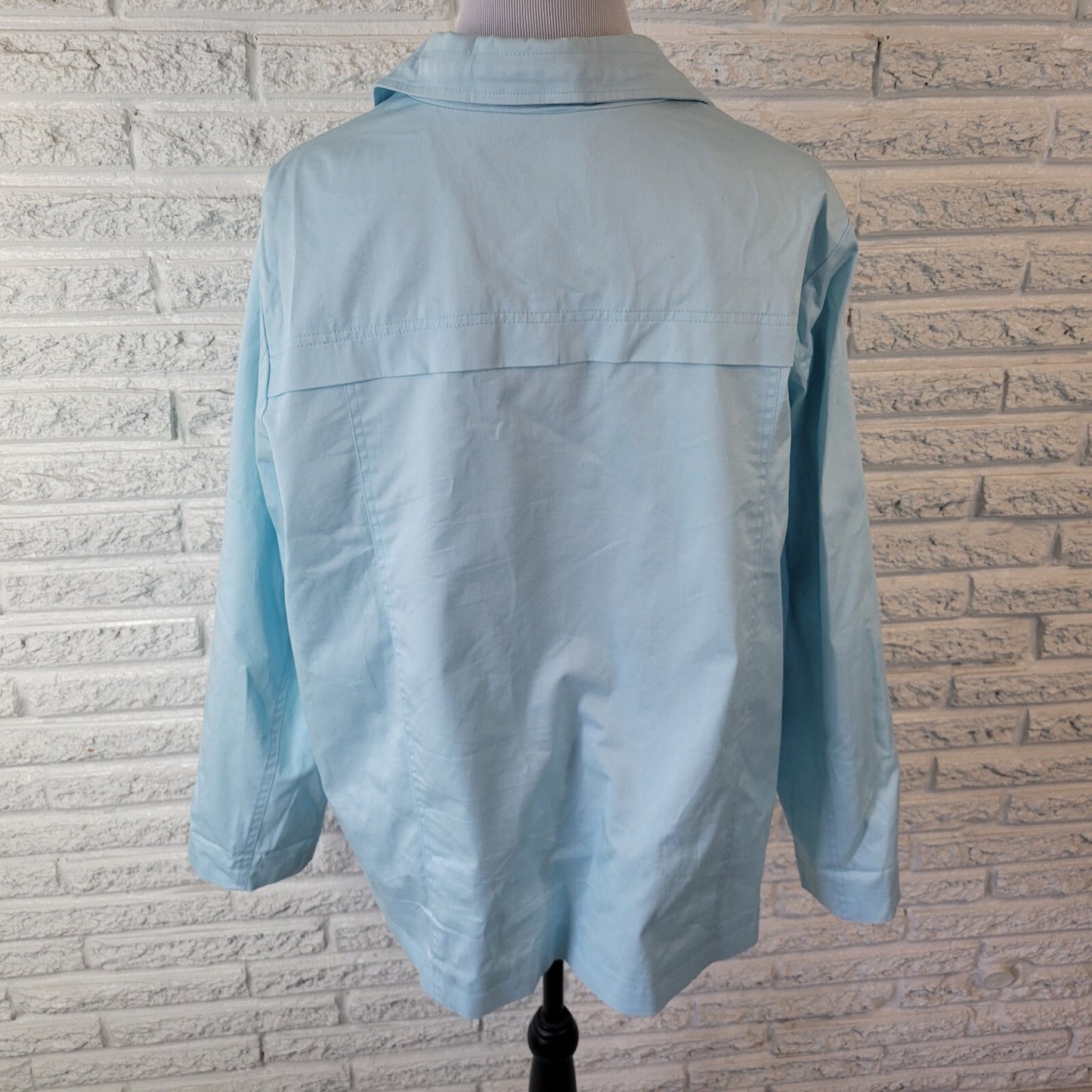 Blair Women Jacket Extra Large XL Full Zip Blue Lined Lightweight Casual Pockets