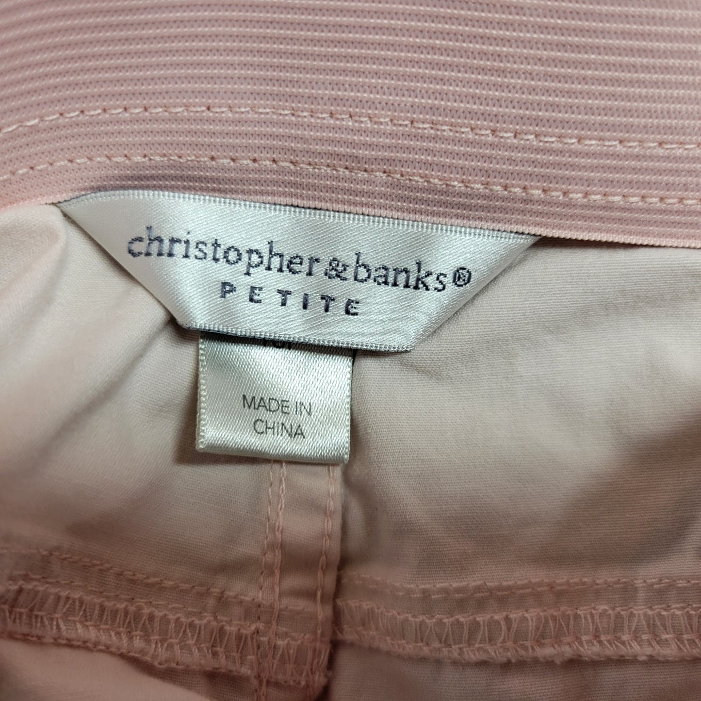 Christopher Banks Womens Pants 16P Petite Capri Pink Zip Fly Lightweight Comfy