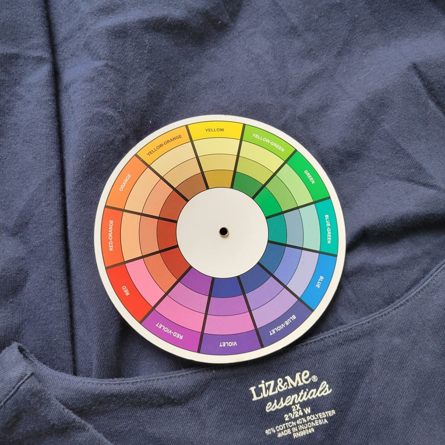 Liz Me Womens Top 2X Tunic Plus Short Sleeve Blue Buttons Cotton Blend Pintucked