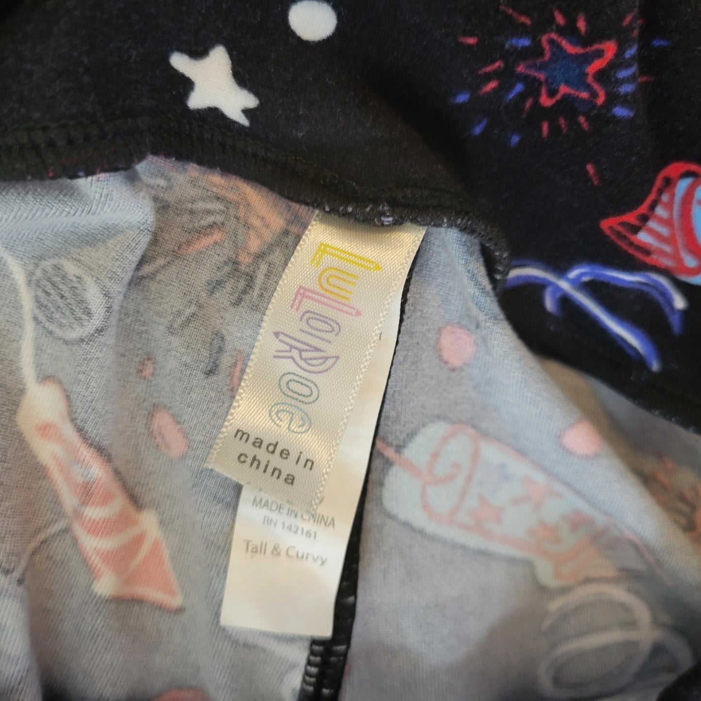 Fourth of July Lularoe Womens Pants TC Tall Curvy Leggings Firecracker Patriotic