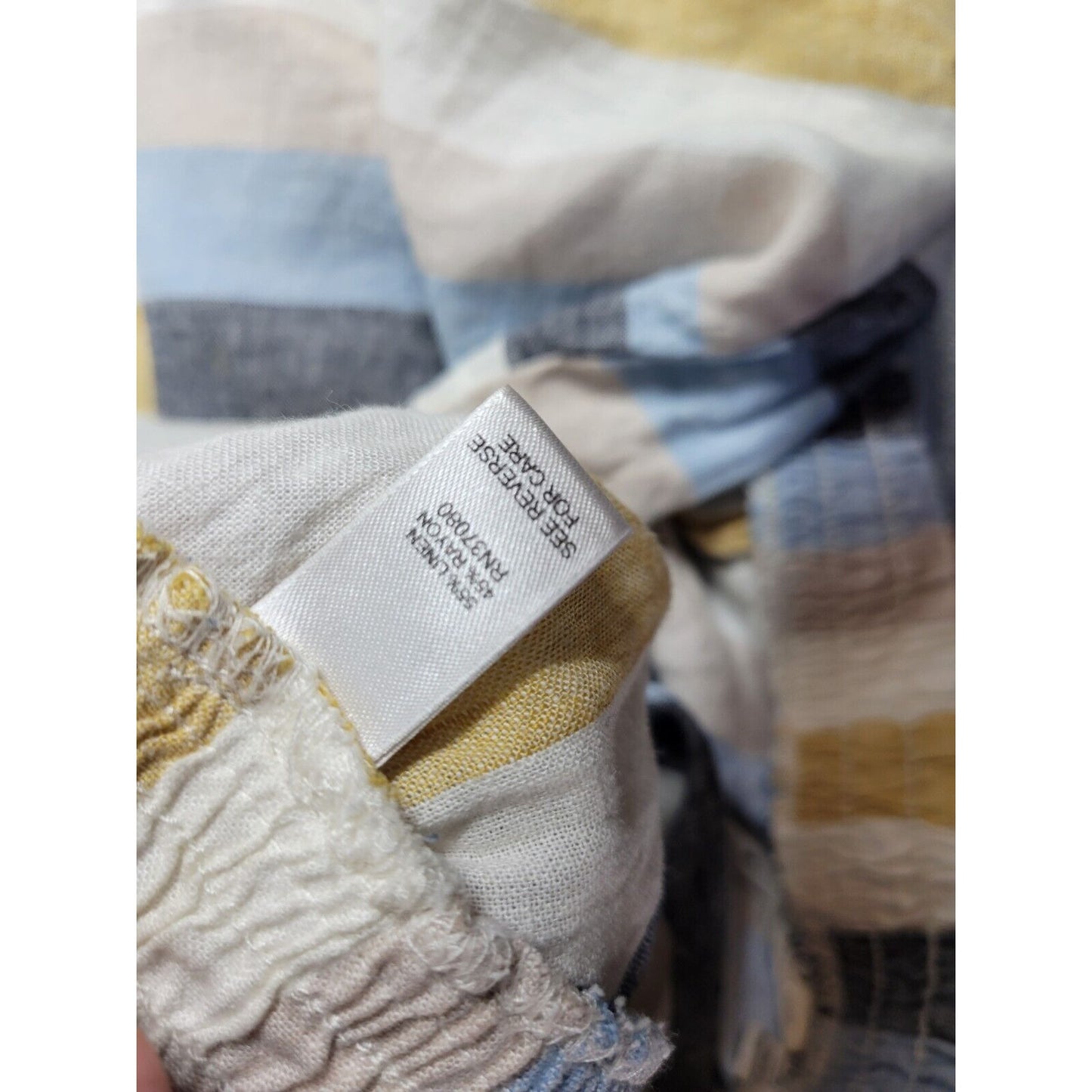 Cato Womens Pants 26W 28W Palazzo Pull On Gold Stripe Lightweight Linen Rayon