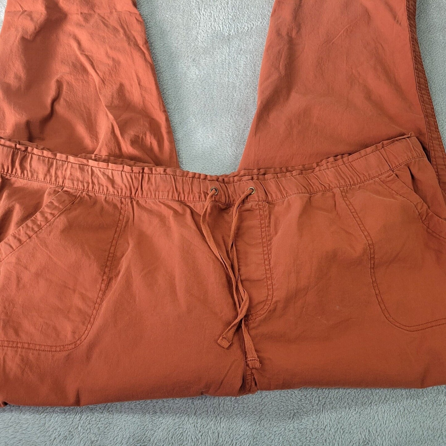 Sonoma Womens Pants 3X Plus Paper Bag Drawsting Pull On Crop Brown Cotton Blend