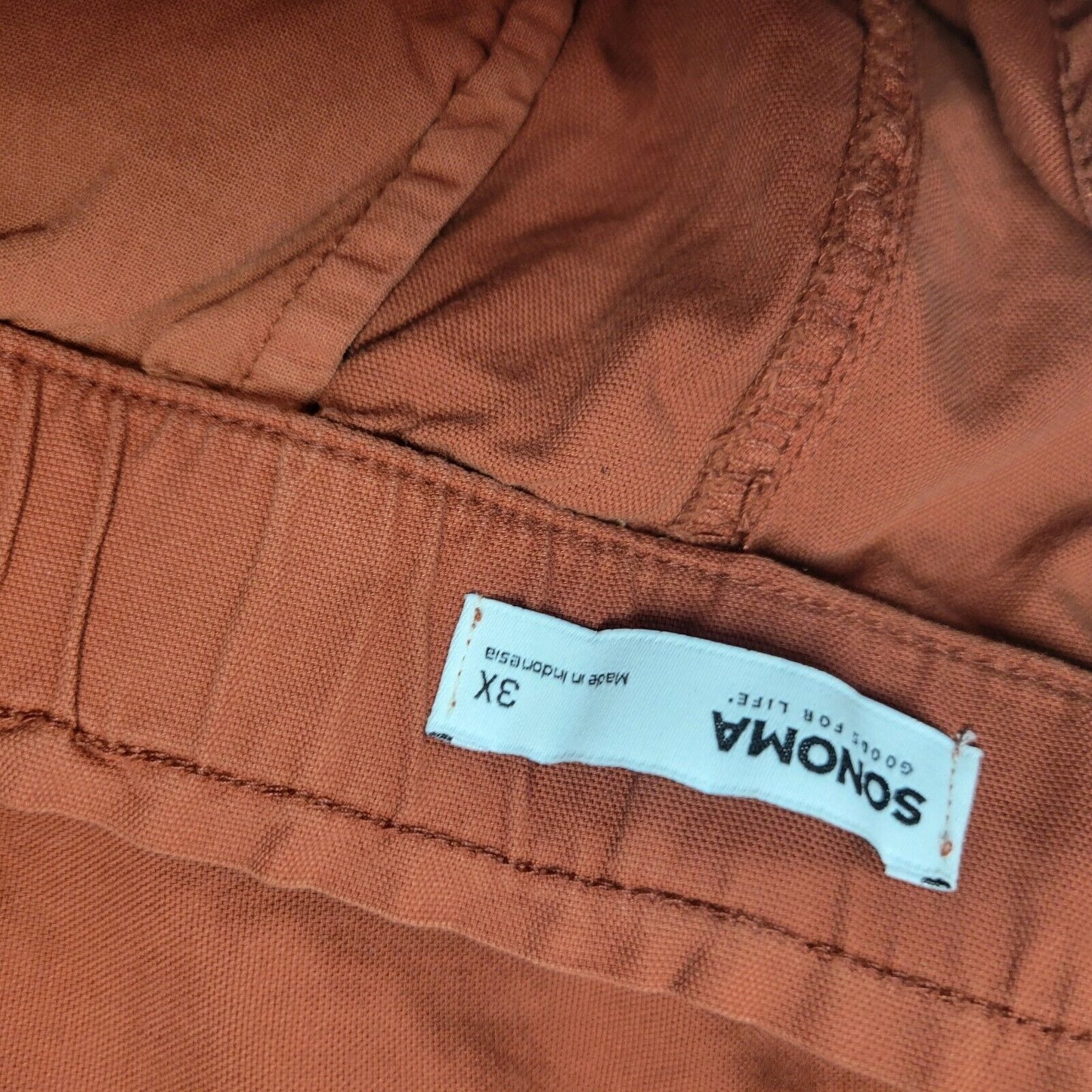 Sonoma Womens Pants 3X Plus Paper Bag Drawsting Pull On Crop Brown Cotton Blend