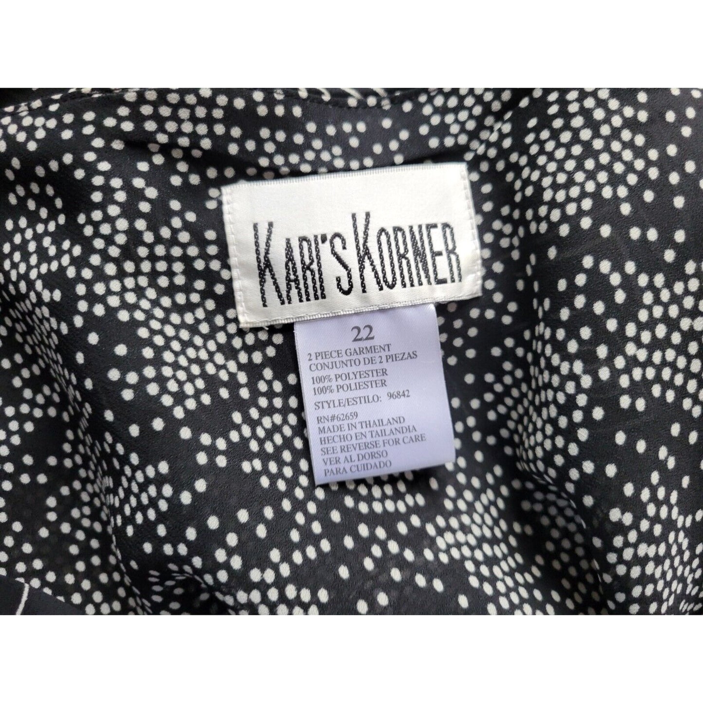 Karis Korner Women Skirt 22 Plus with Top Black Geometric Office Sheer Polyester