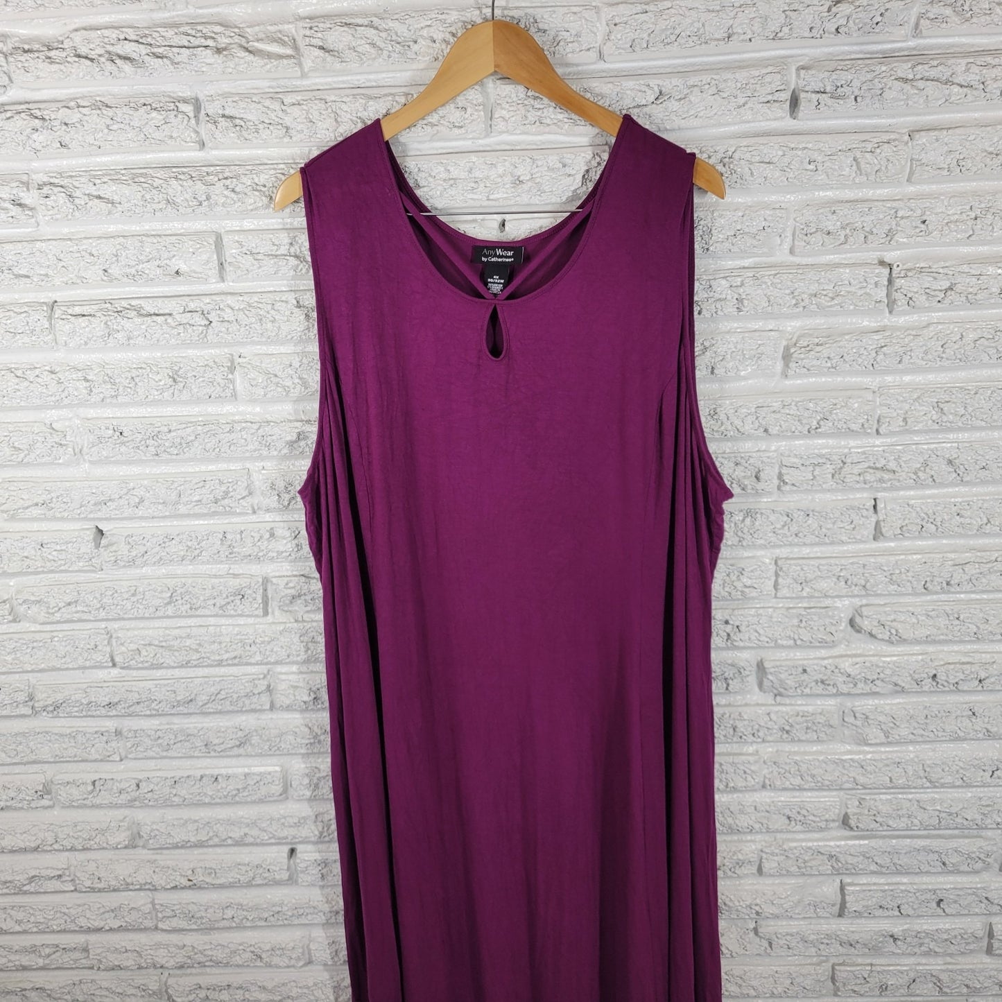 Catherines Womens Dress 4X Plus Sleeveless Shift Midi Purple Rayon Keyhole