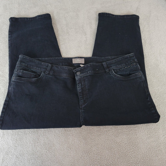 Chicos So Slimming Womens Jeans 4 Standard 20 Plus Capri Black Zip Fly