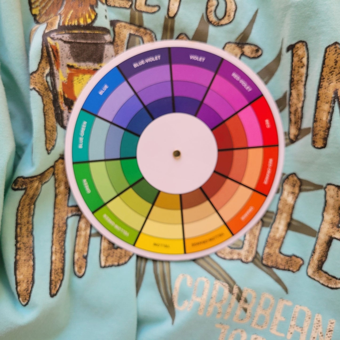 Caribbean Joe Womens Top XL Tee Short Sleeve Blue Lets Rumble in Jungle Cotton