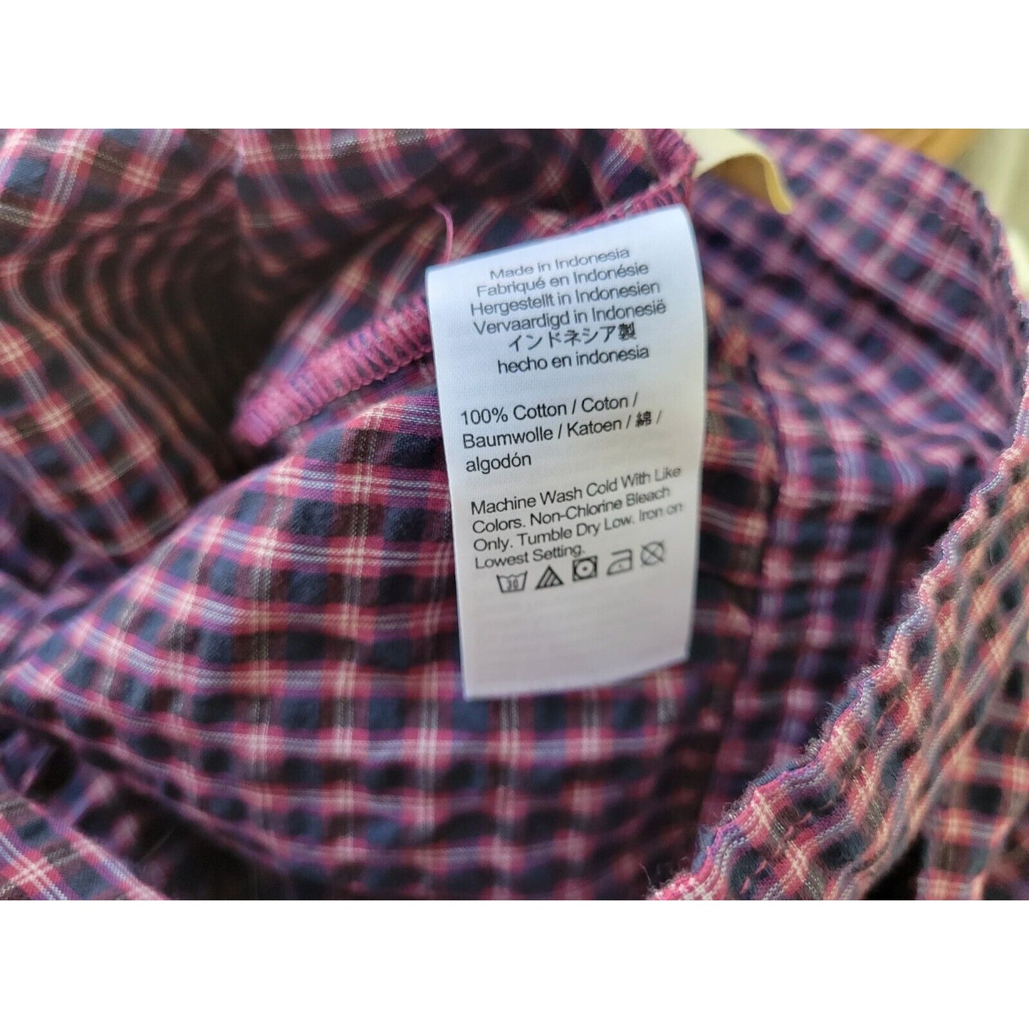 Madewell Womens Top 1X Crop Ruffle Sleeve Casual Tied Hem Seersucker Blue Plaid