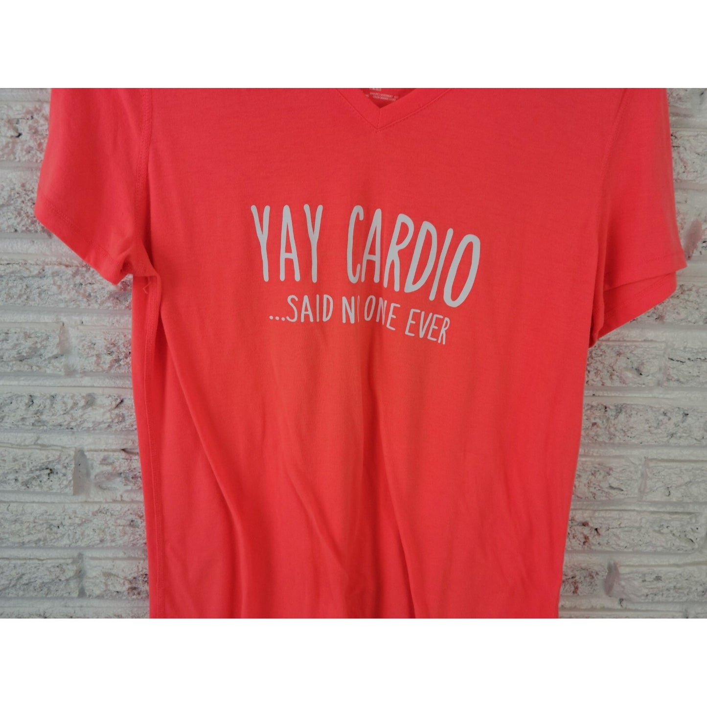 Athletic Womens Shirt XXL Plus Tee Yay Cardio Short Sleeve Fluorescent Pink