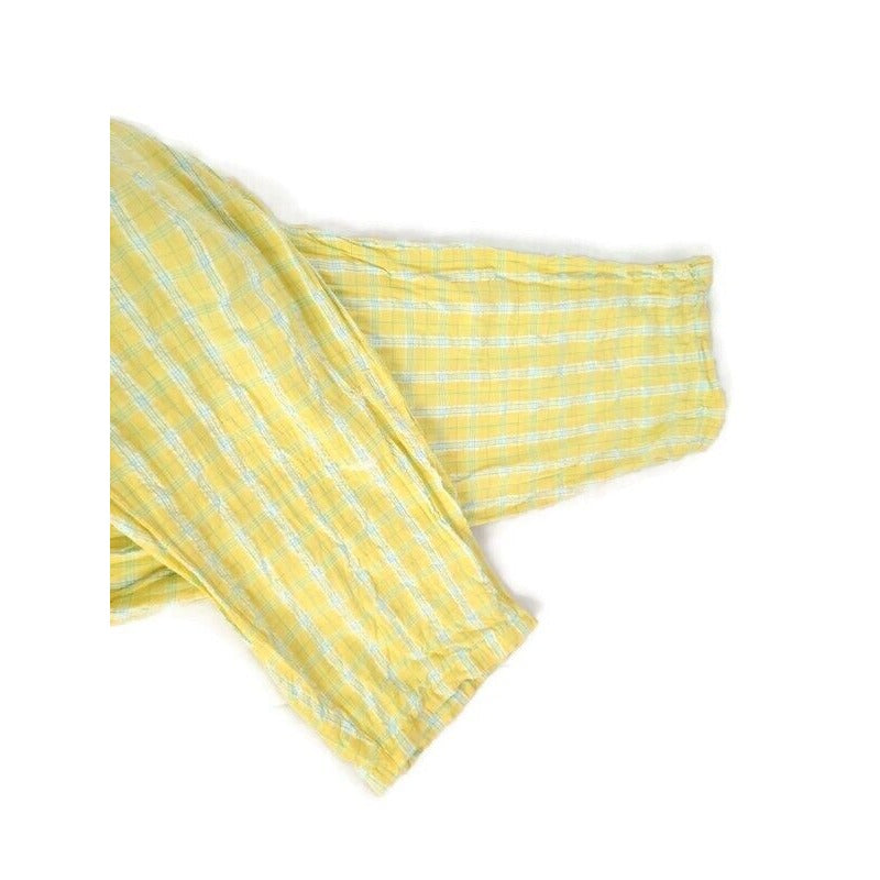 Woman Within Women Pants 16WP Plus Pajama Lounge Lightweight Yellow Plaid Casual