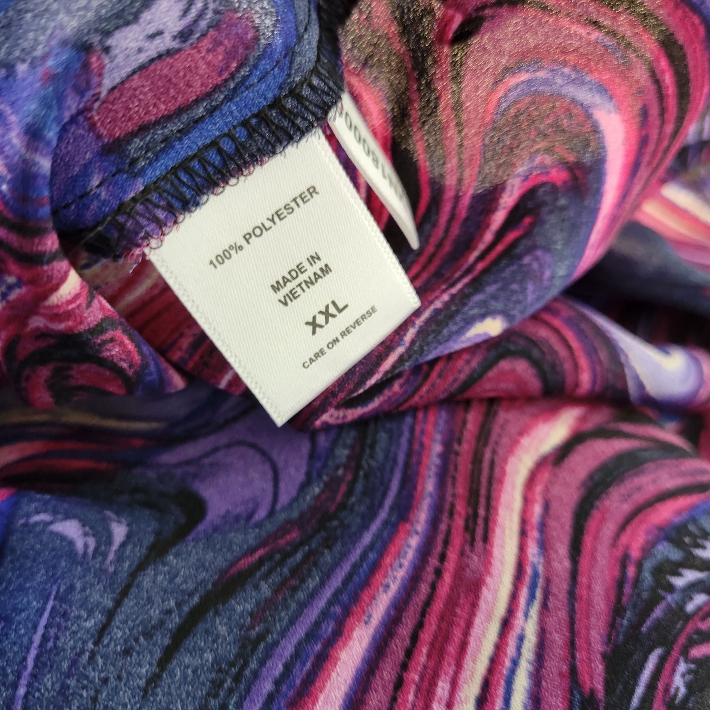 New York and Co Womens Top XXL Plus Purple Watercolor Faux Wrap Lightweight