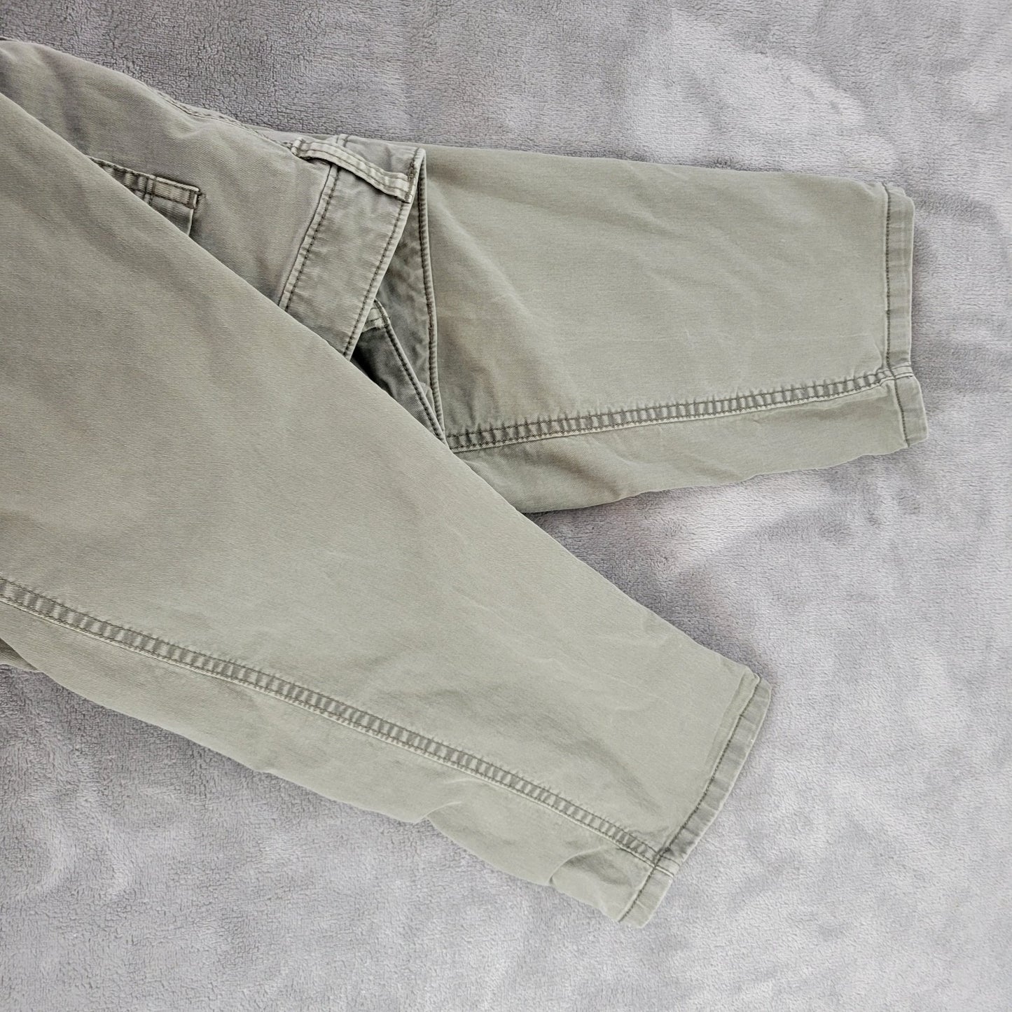Old Navy Womens Pants 18 Plus Cropped Green Zip Fly Pockets Cotton Blend Casual