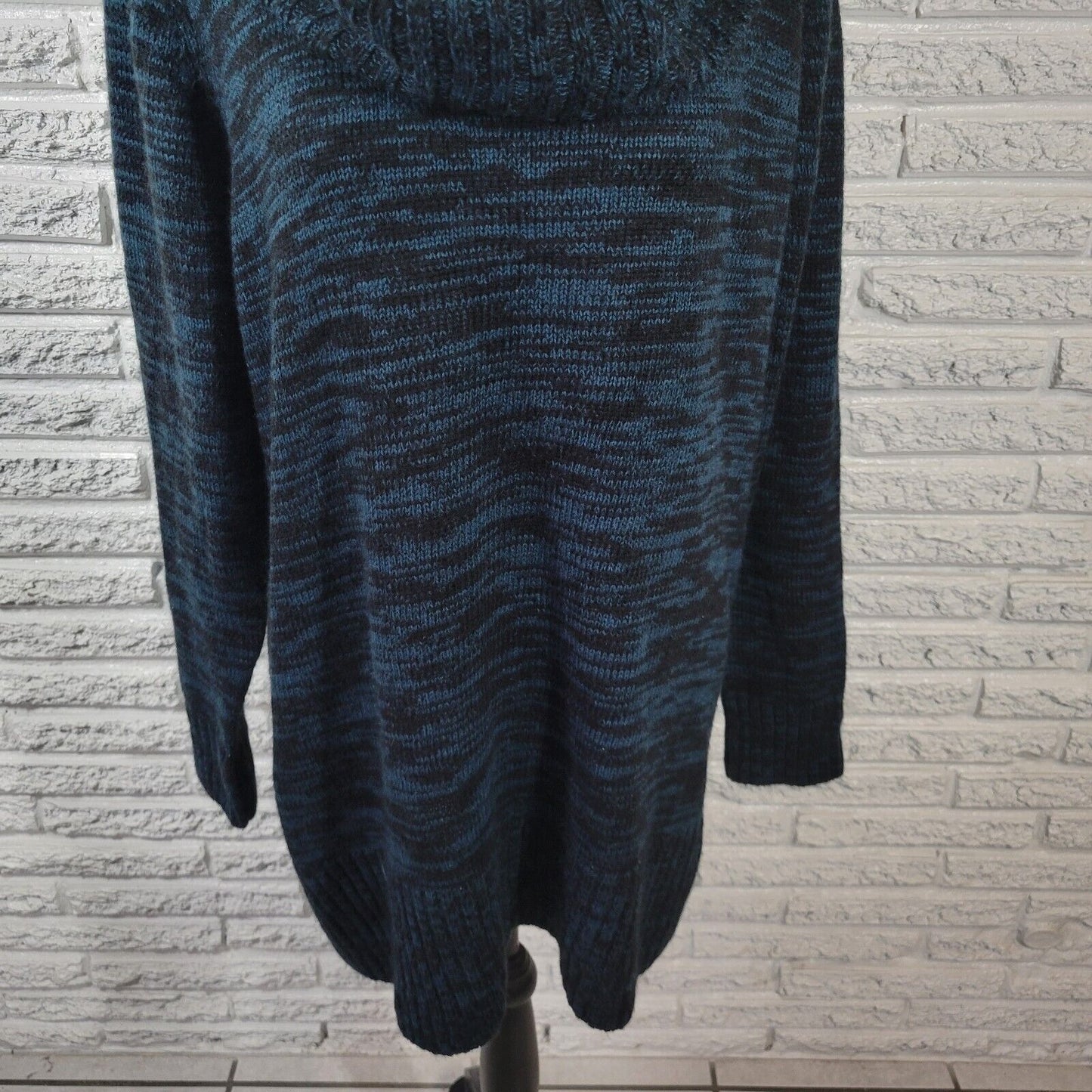 Alyx Womens Sweater 2X Plus Cowl Neck Blue Marled Speckle Acrylic Soft Office