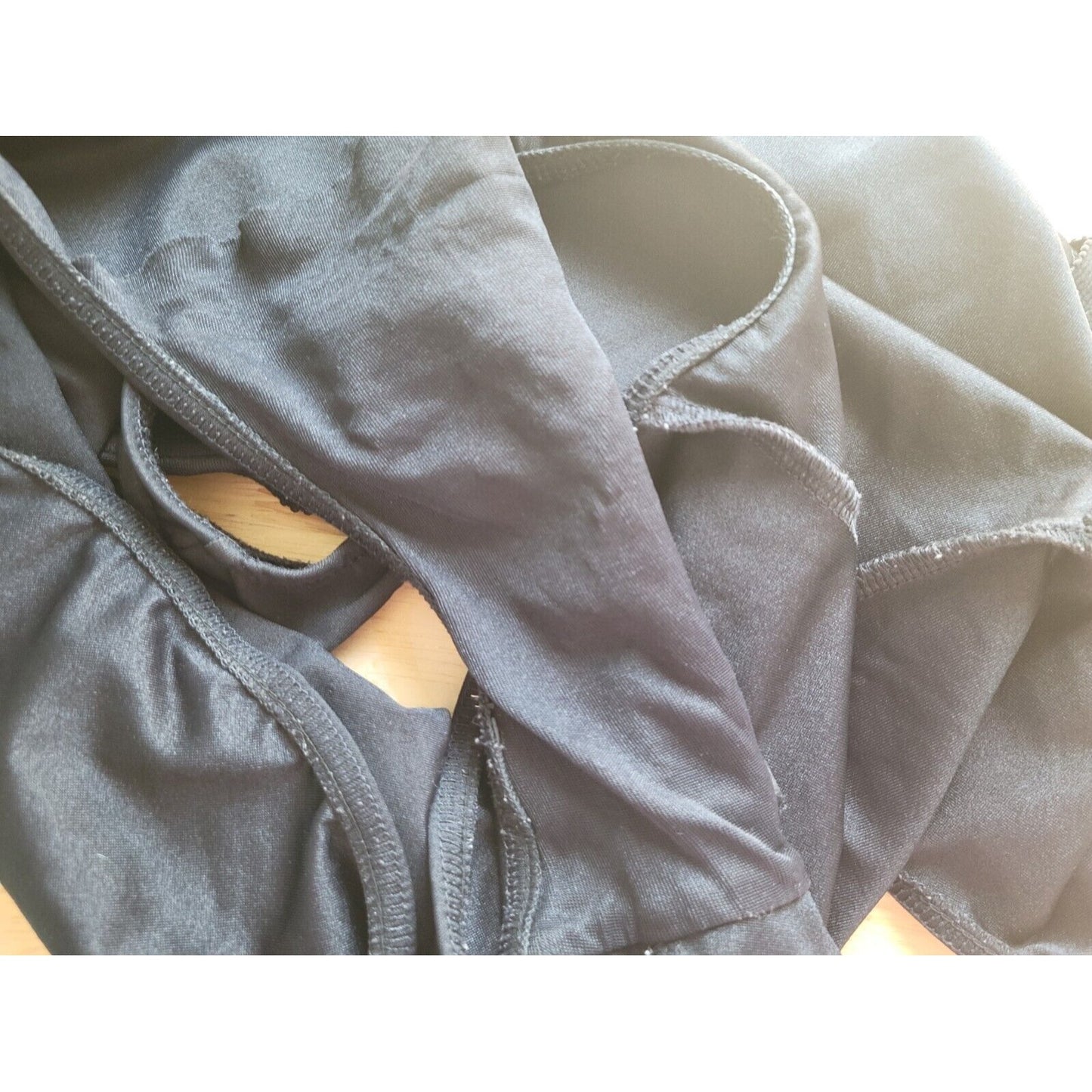 Trimshaper Womens Swimsuit 16 One Piece Black Stripe Open Back USA Built in Bra