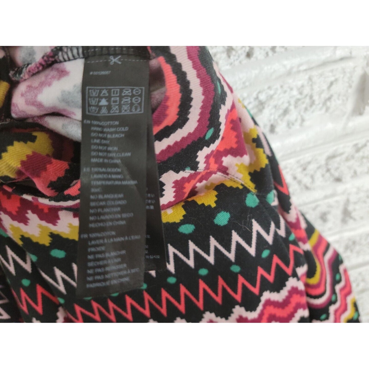 Forever 21 Womens Skirt Extra Large Mini Flare Cotton Red Geometric Casual