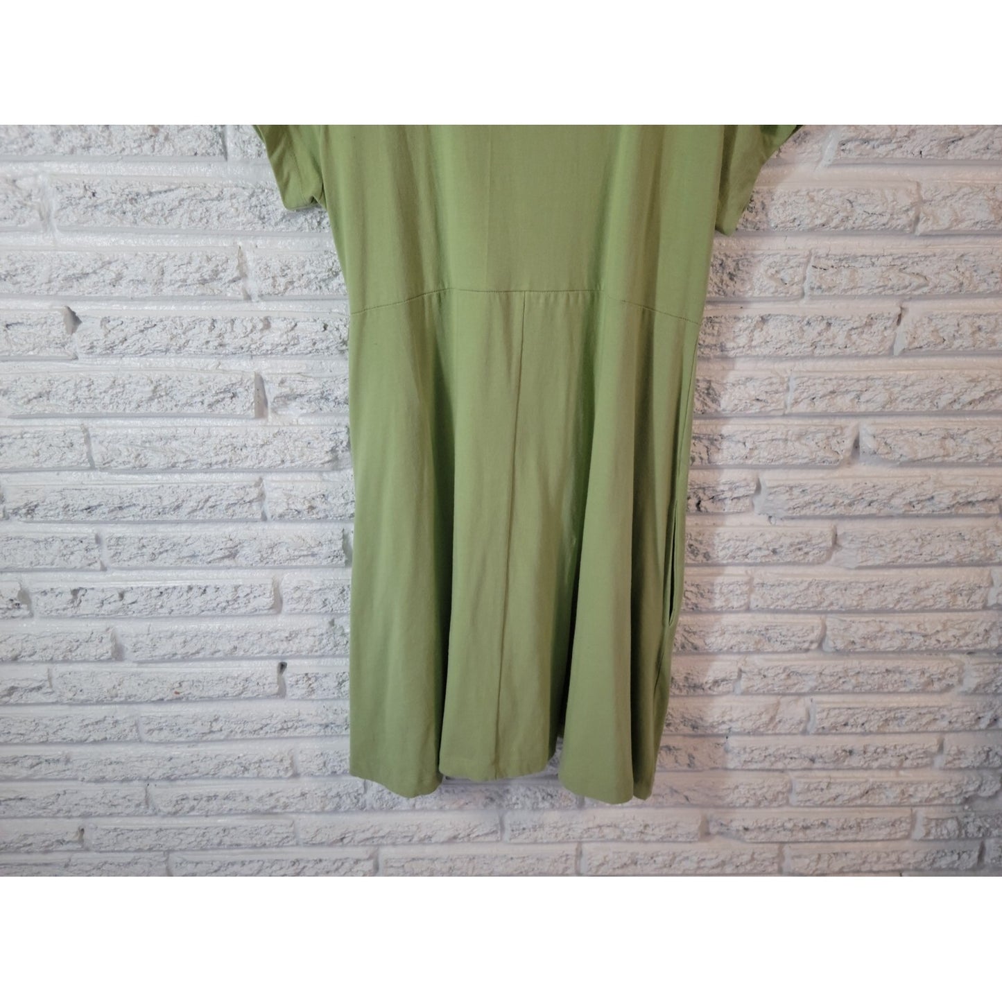 Paragon Womens Dress XL Mini Short Sleeve Green Cotton Short Sleeve Casual