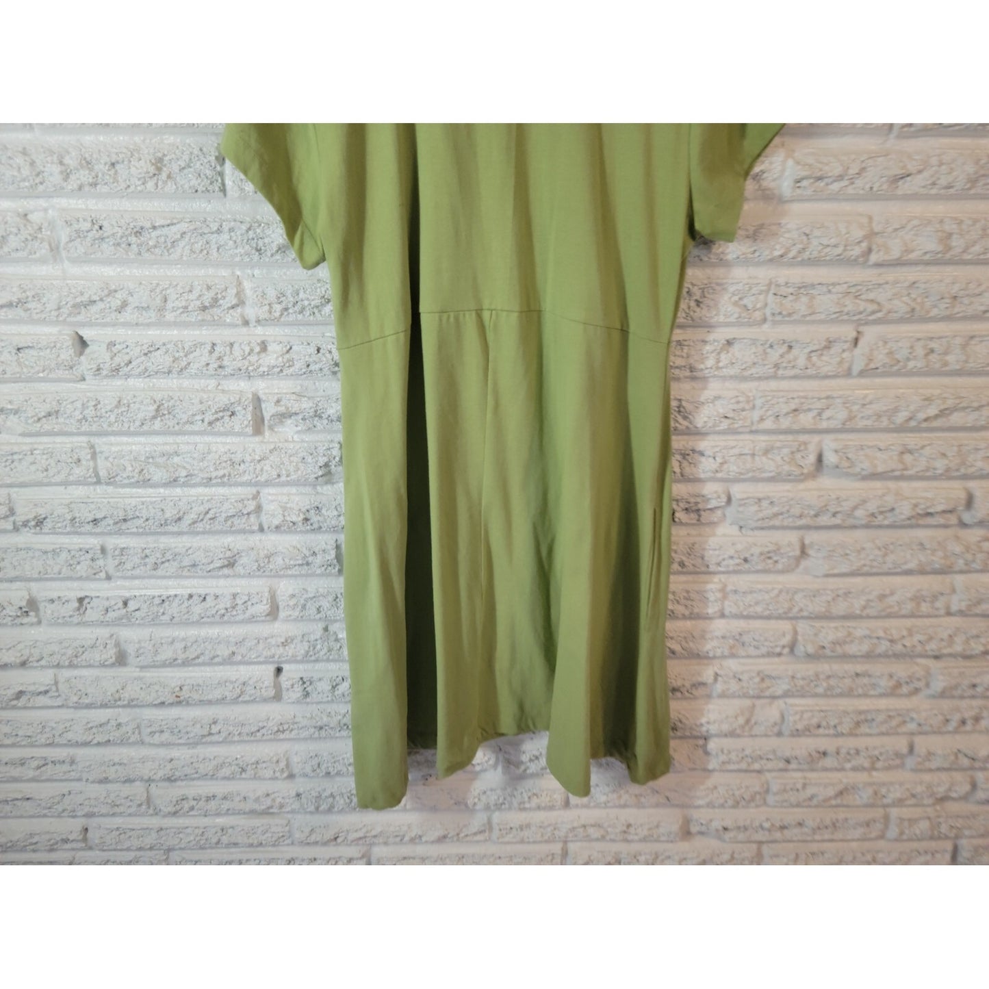 Paragon Womens Dress XL Mini Short Sleeve Green Cotton Short Sleeve Casual